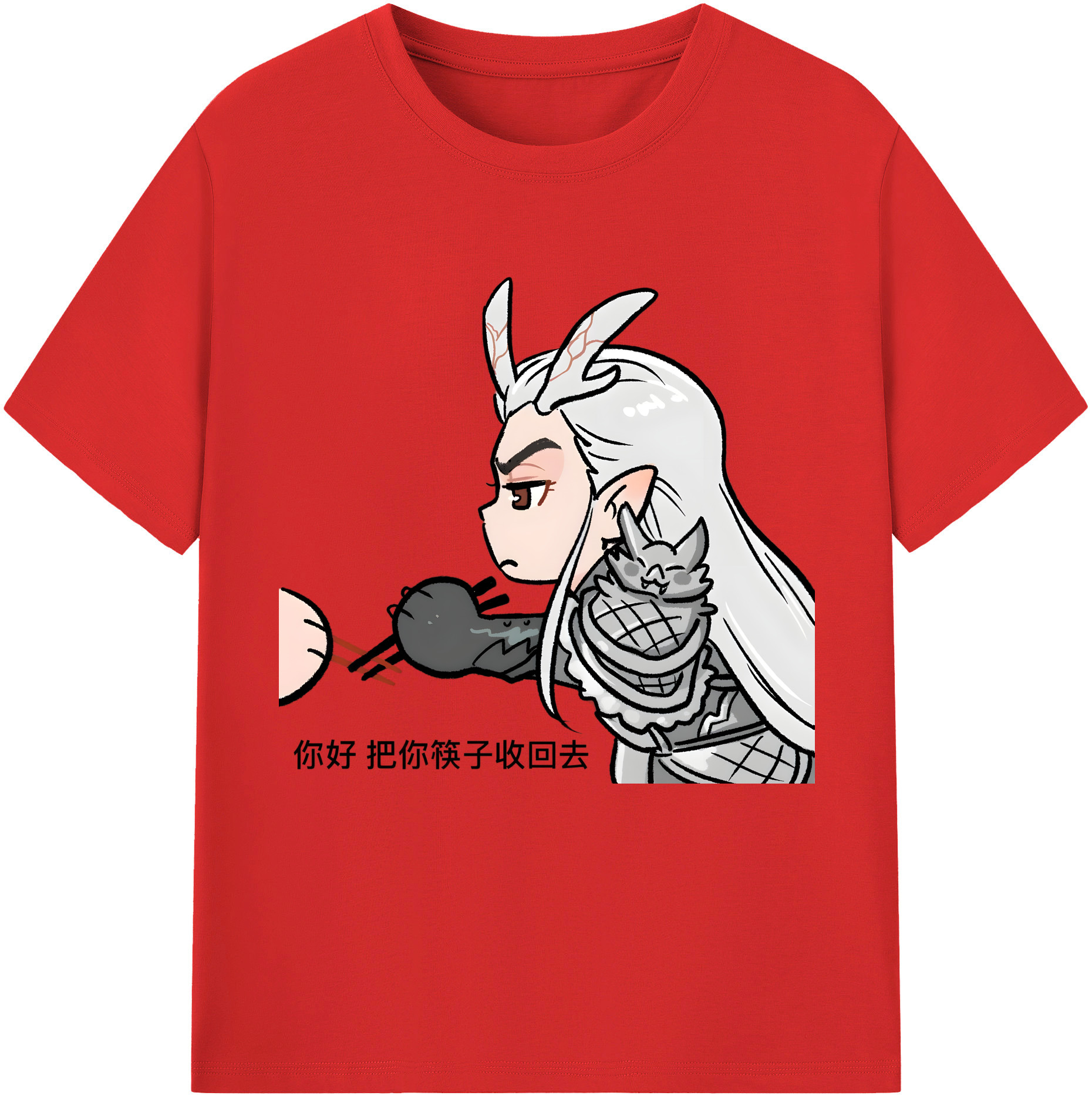 （画像用） Ne Zha 2 ナタ 魔童の大暴れ 綿100％半袖Tシャツ（フロントプリント）
