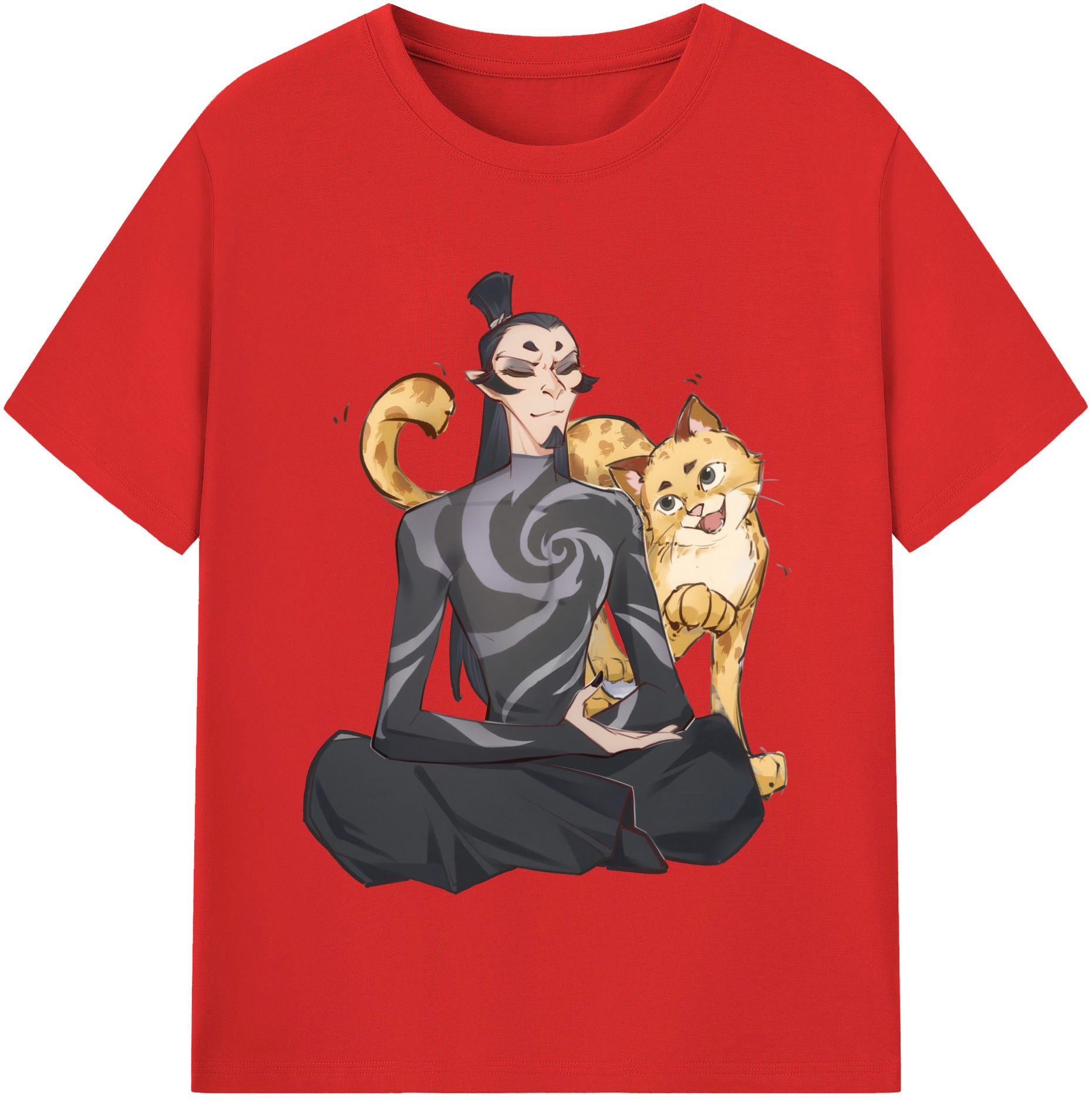 （画像用） Ne Zha 2 ナタ 魔童の大暴れ 綿100％半袖Tシャツ（フロントプリント）
