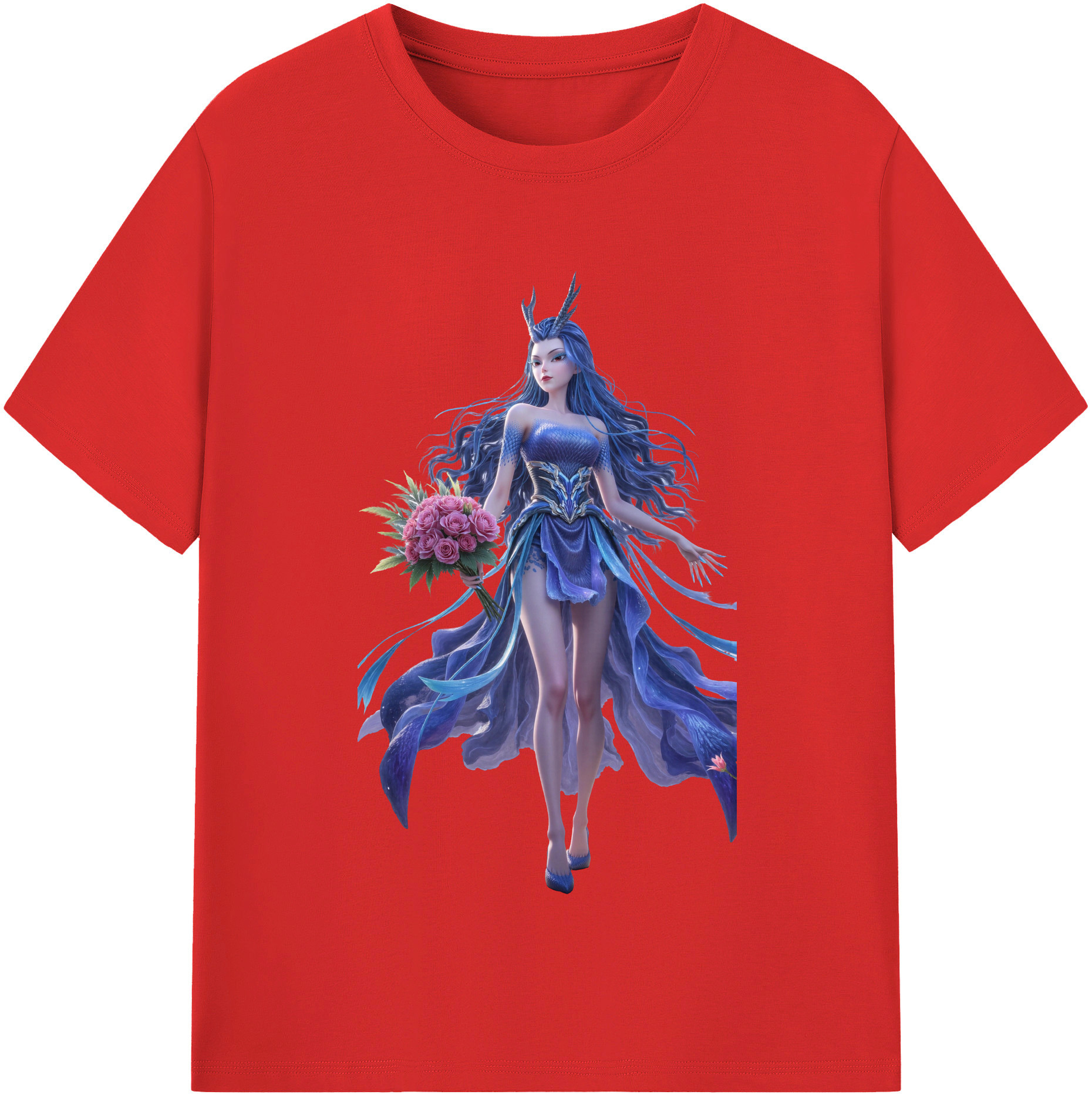 （画像用） Ne Zha 2 ナタ 魔童の大暴れ 綿100％半袖Tシャツ（フロントプリント）