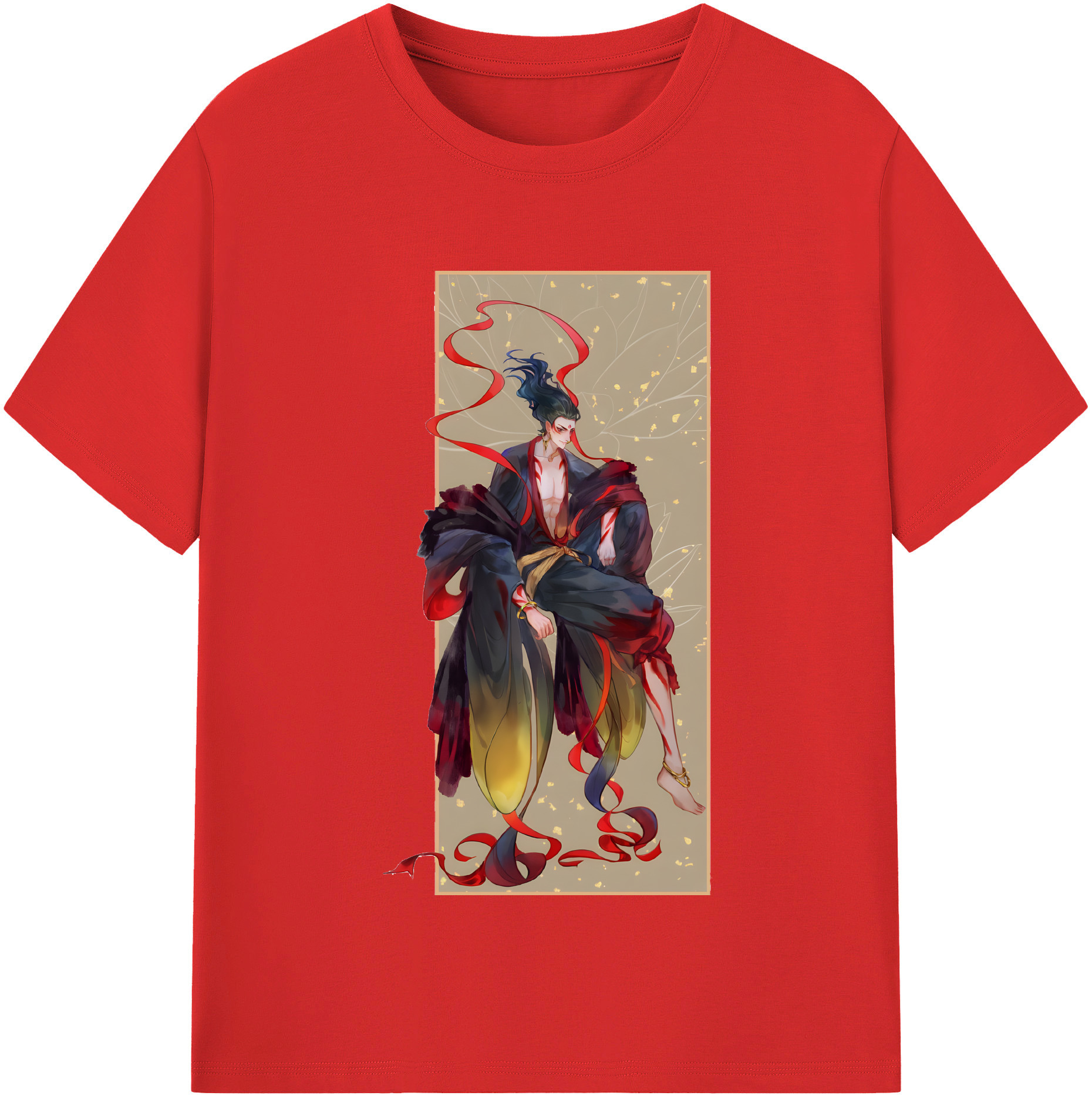 （画像用） Ne Zha 2 ナタ 魔童の大暴れ 綿100％半袖Tシャツ（フロントプリント）