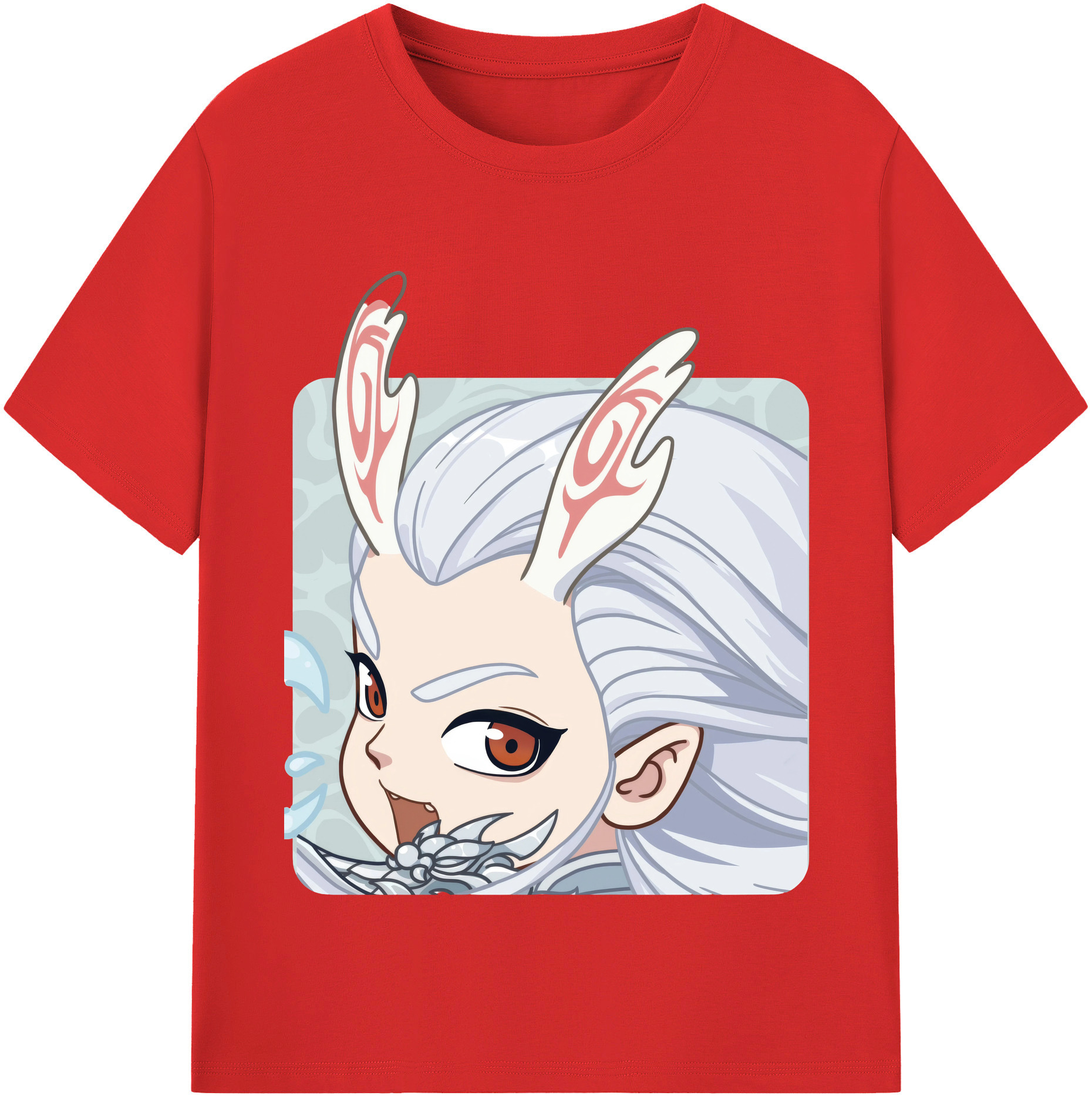 （画像用） Ne Zha 2 ナタ 魔童の大暴れ 綿100％半袖Tシャツ（フロントプリント）