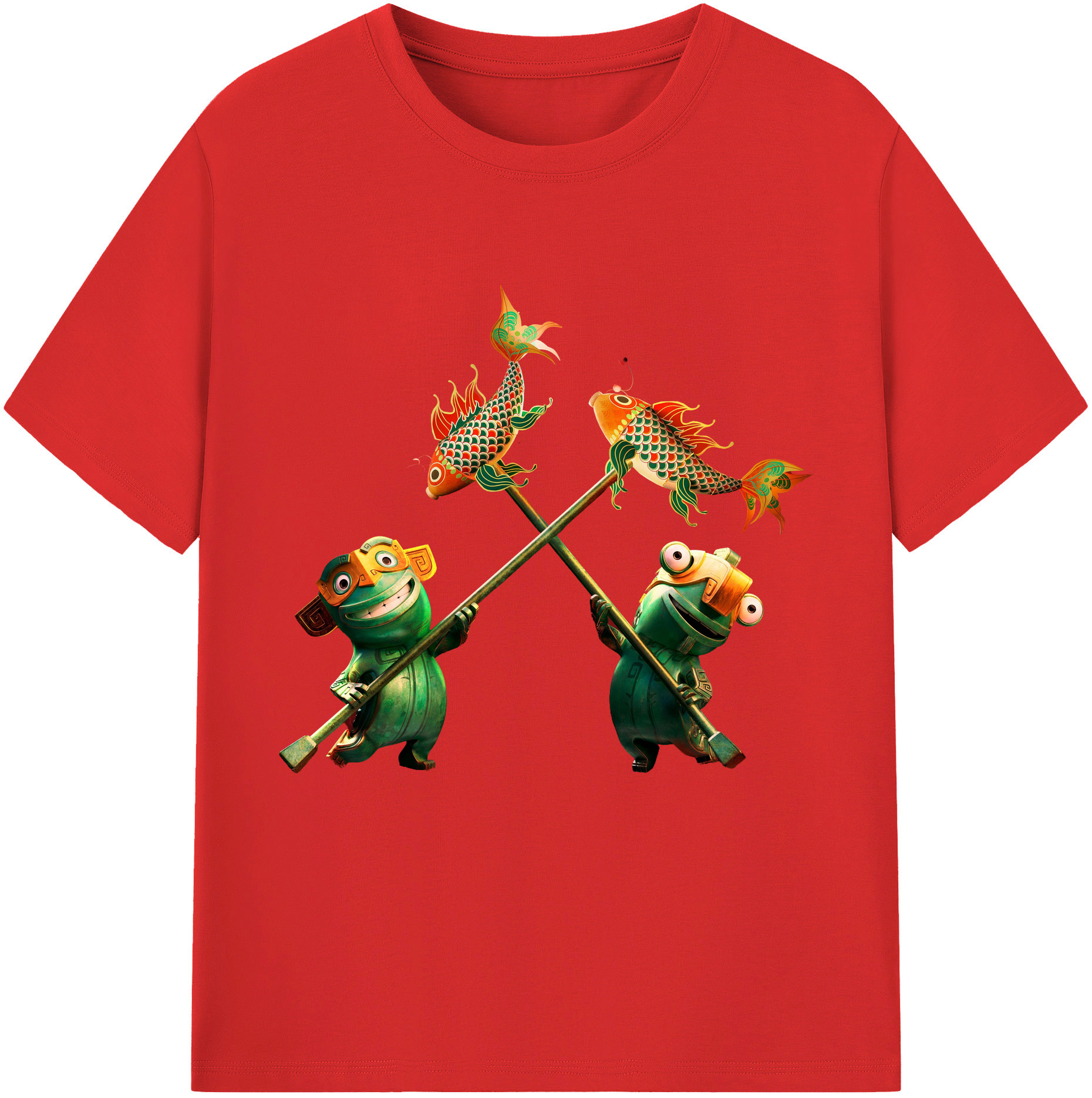（画像用） Ne Zha 2 ナタ 魔童の大暴れ 綿100％半袖Tシャツ（フロントプリント）