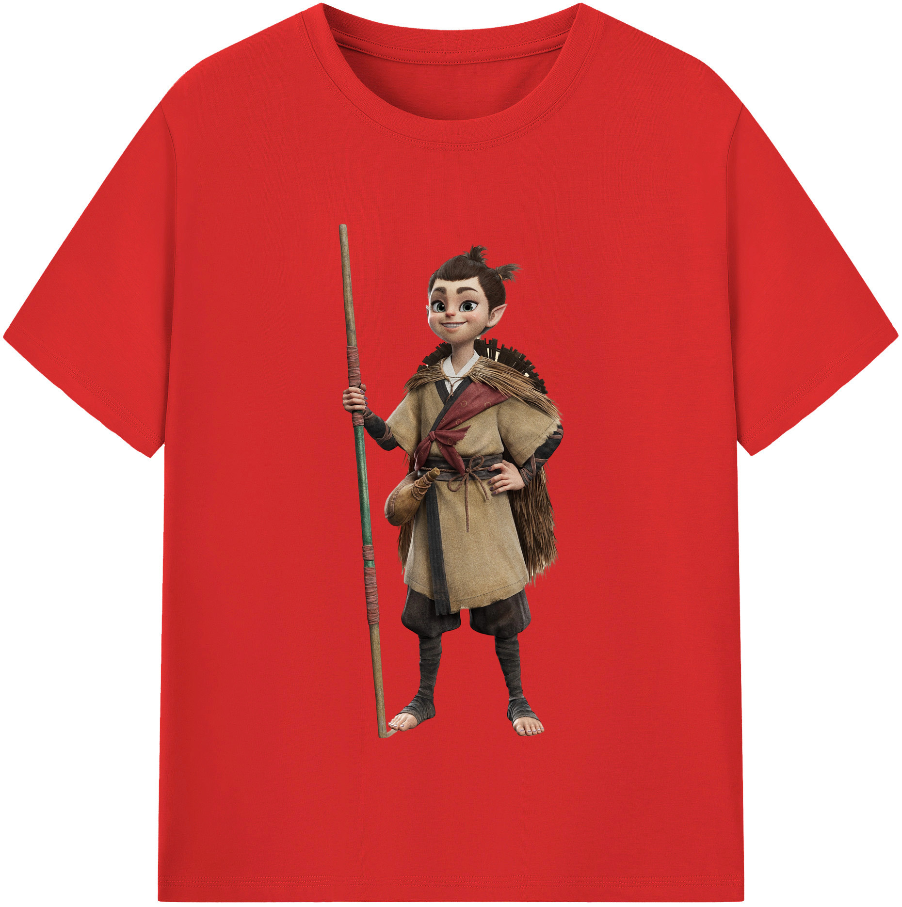 （画像用） Ne Zha 2 ナタ 魔童の大暴れ 綿100％半袖Tシャツ（フロントプリント）