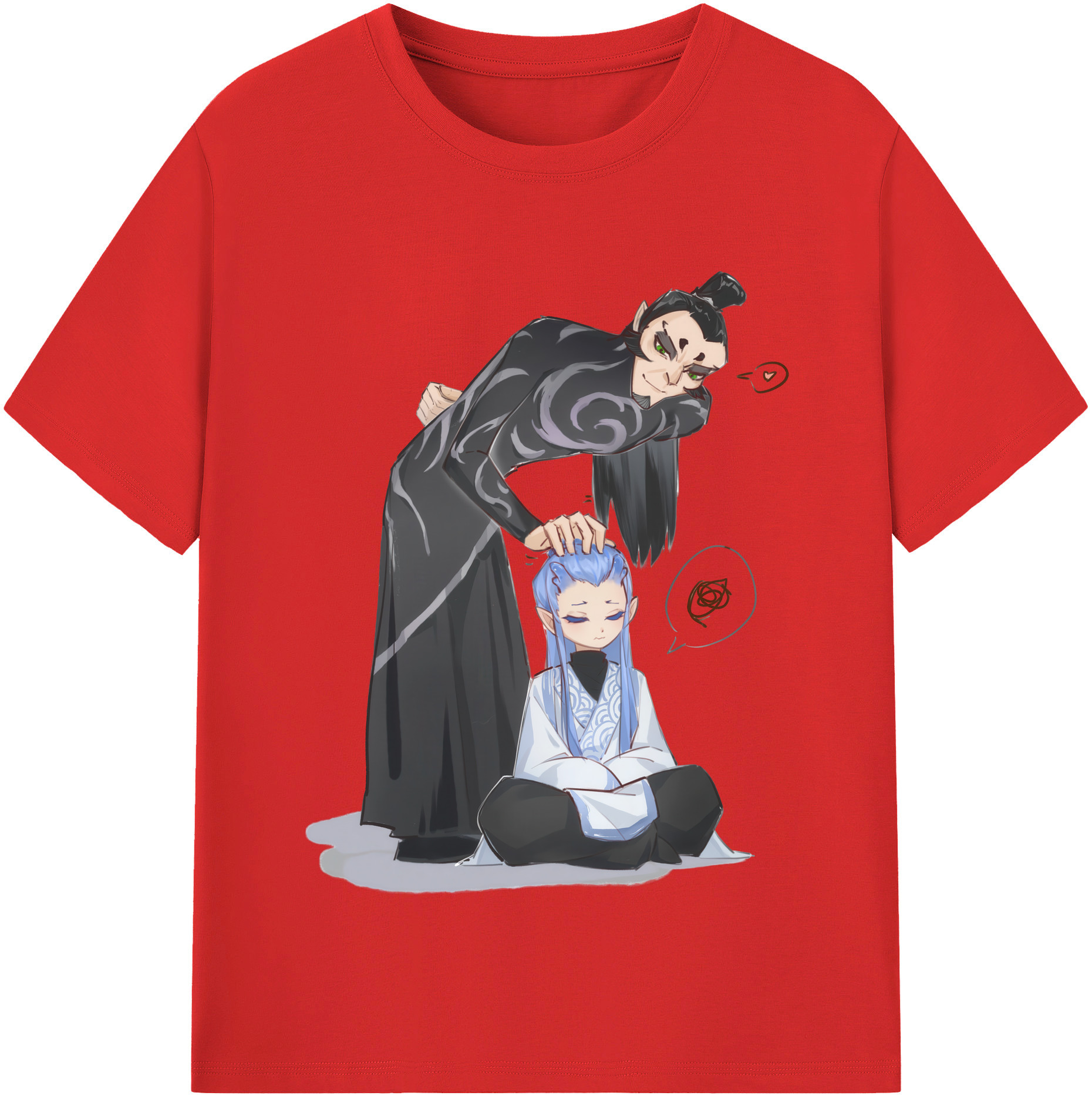 （画像用） Ne Zha 2 ナタ 魔童の大暴れ 綿100％半袖Tシャツ（フロントプリント）