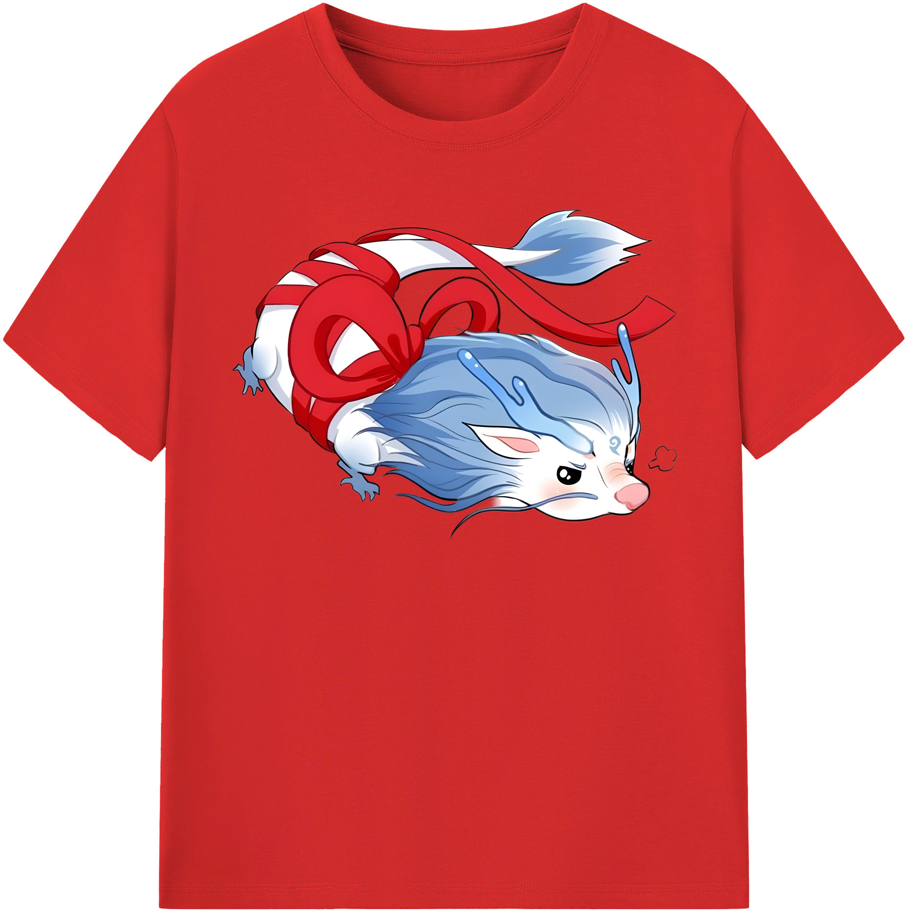 （画像用） Ne Zha 2 ナタ 魔童の大暴れ 綿100％半袖Tシャツ（フロントプリント）