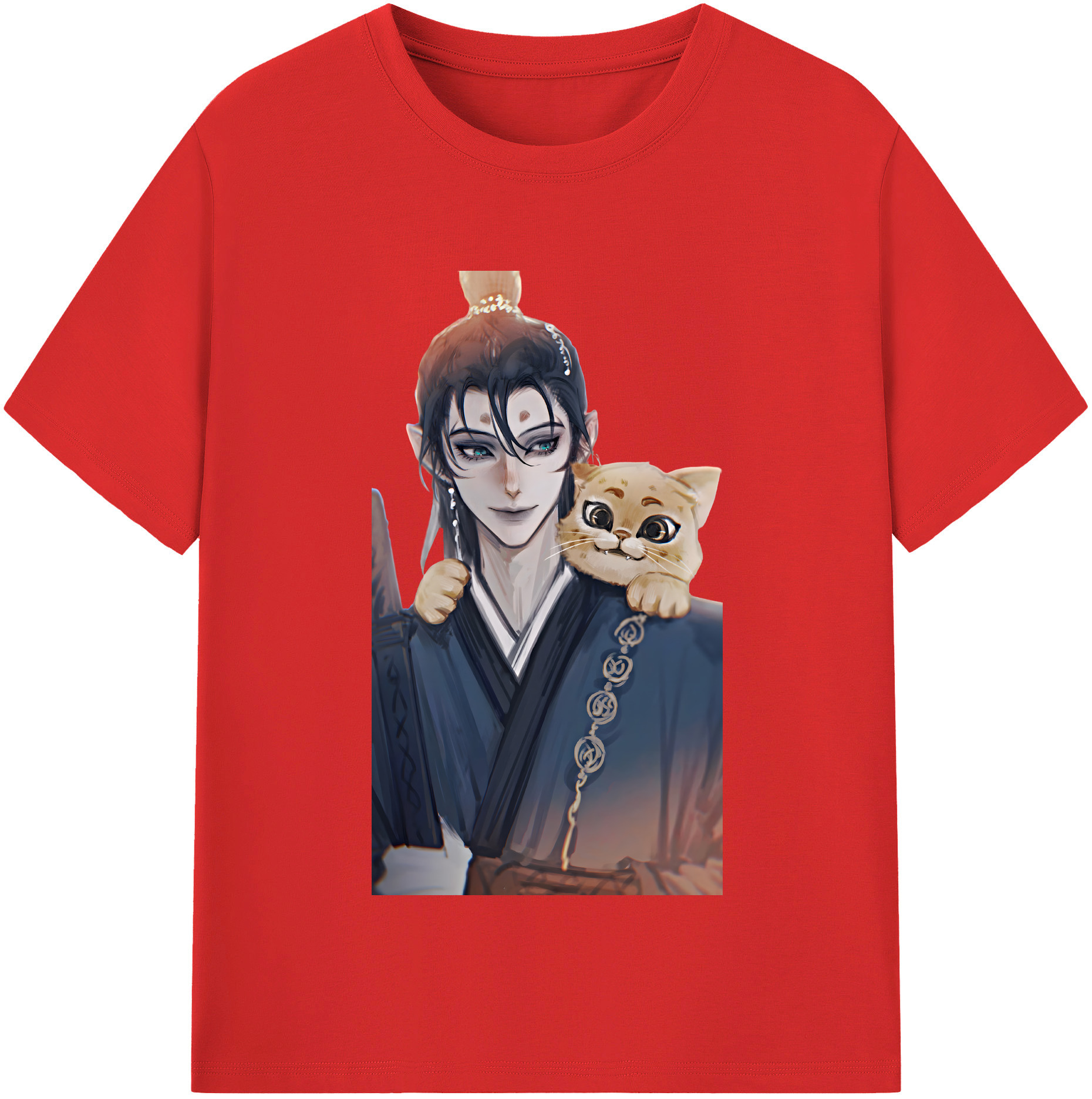 （画像用） Ne Zha 2 ナタ 魔童の大暴れ 綿100％半袖Tシャツ（フロントプリント）