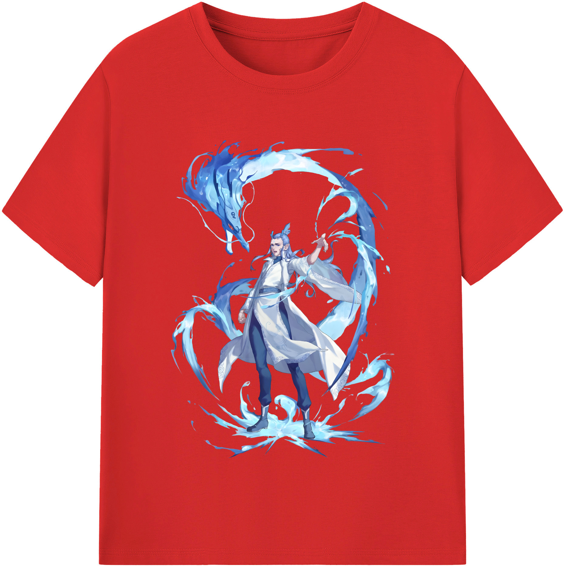 （画像用） Ne Zha 2 ナタ 魔童の大暴れ 綿100％半袖Tシャツ（フロントプリント）