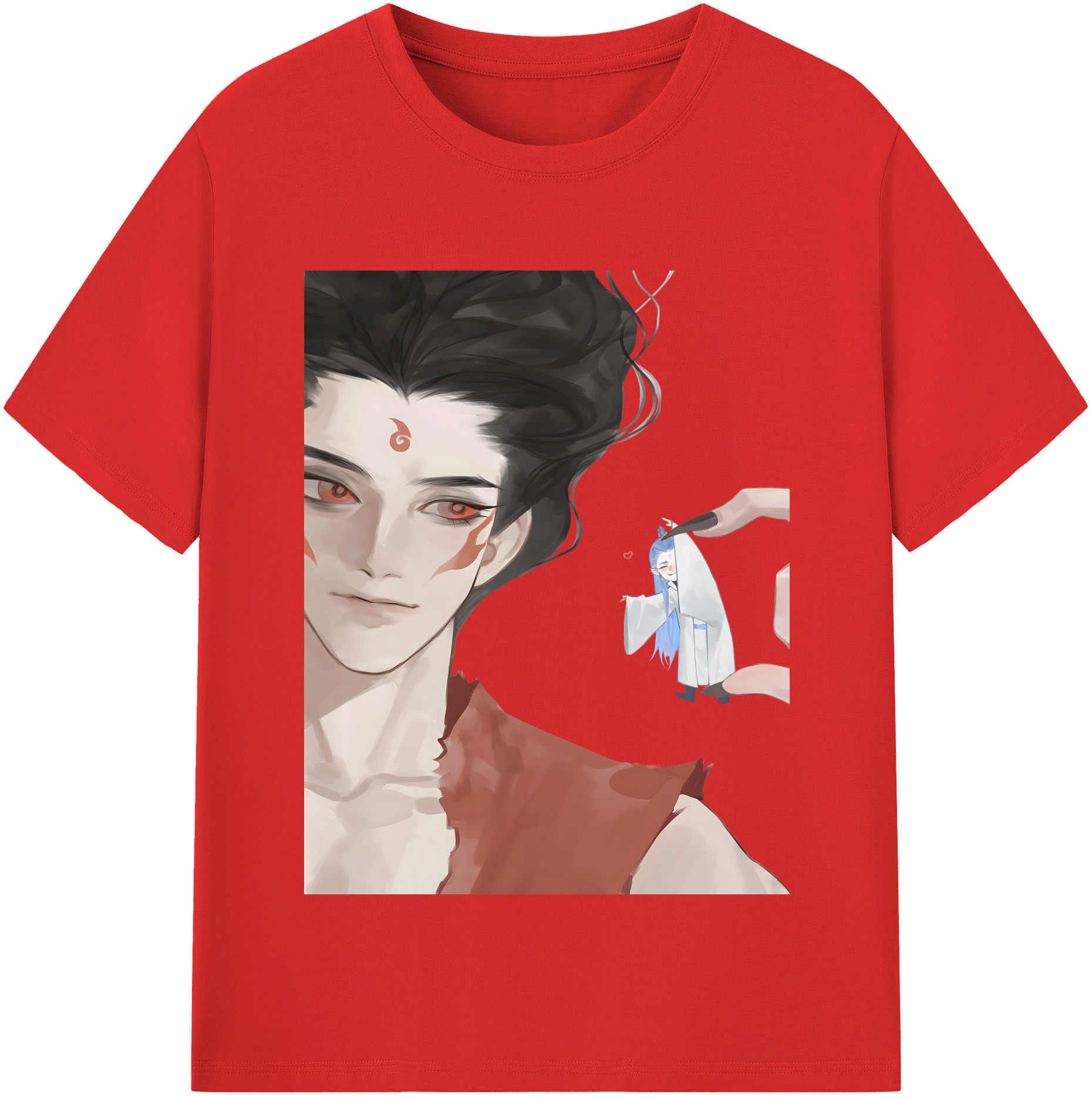 （画像用） Ne Zha 2 ナタ 魔童の大暴れ 綿100％半袖Tシャツ（フロントプリント）