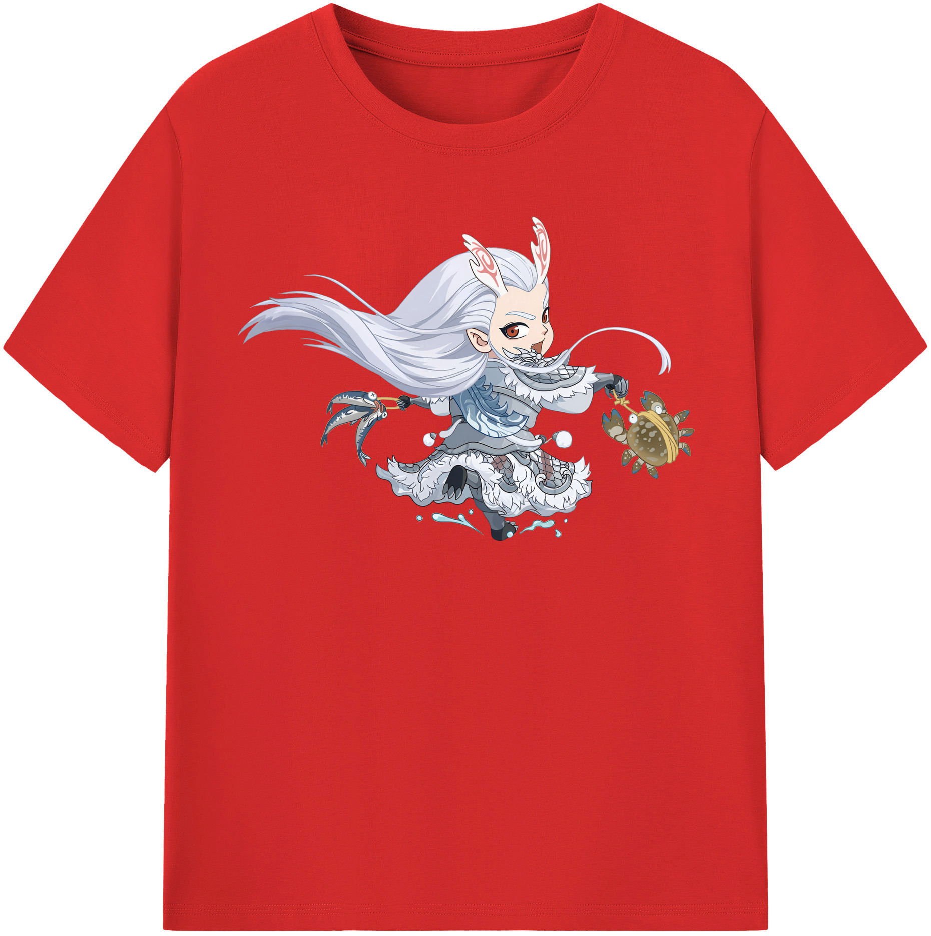 （画像用） Ne Zha 2 ナタ 魔童の大暴れ 綿100％半袖Tシャツ（フロントプリント）