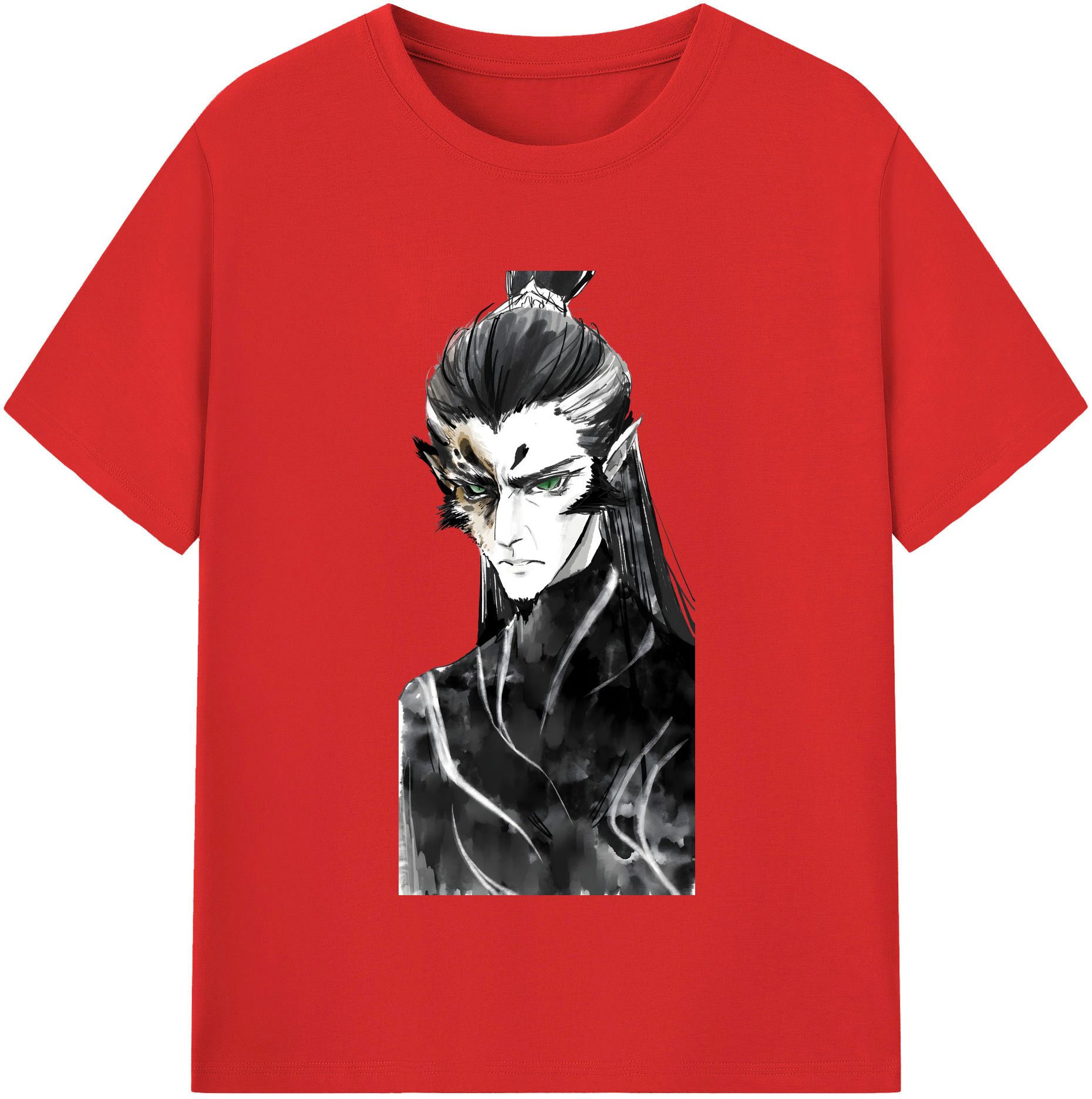 （画像用） Ne Zha 2 ナタ 魔童の大暴れ 綿100％半袖Tシャツ（フロントプリント）