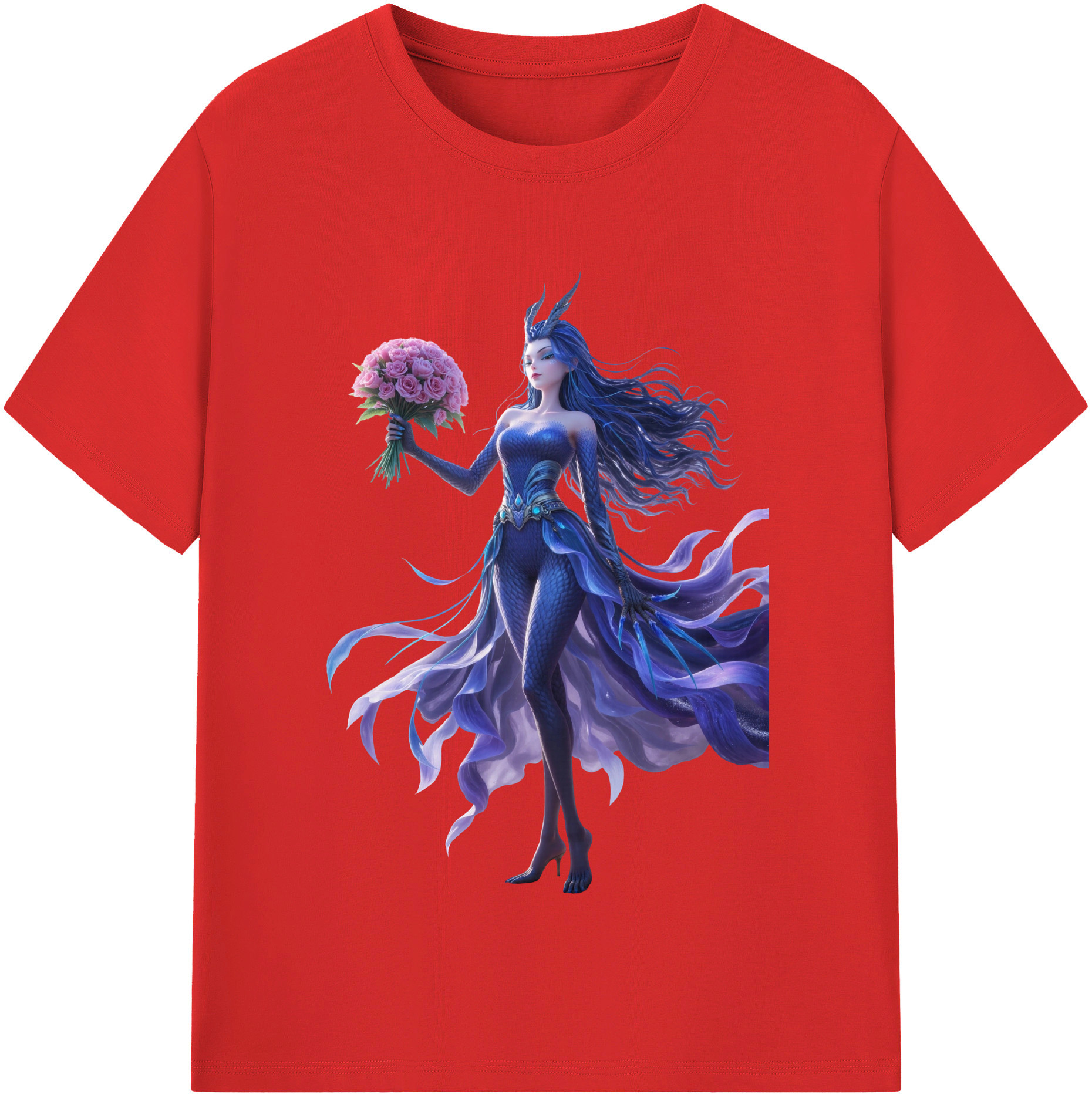 （画像用） Ne Zha 2 ナタ 魔童の大暴れ 綿100％半袖Tシャツ（フロントプリント）