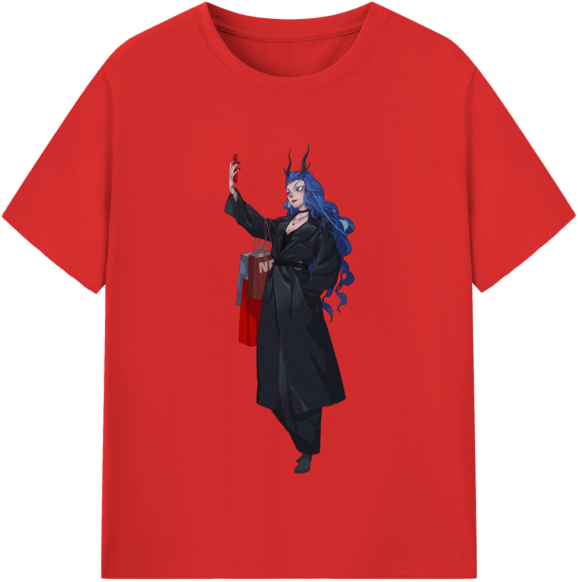 （画像用） Ne Zha 2 ナタ 魔童の大暴れ 綿100％半袖Tシャツ（フロントプリント）