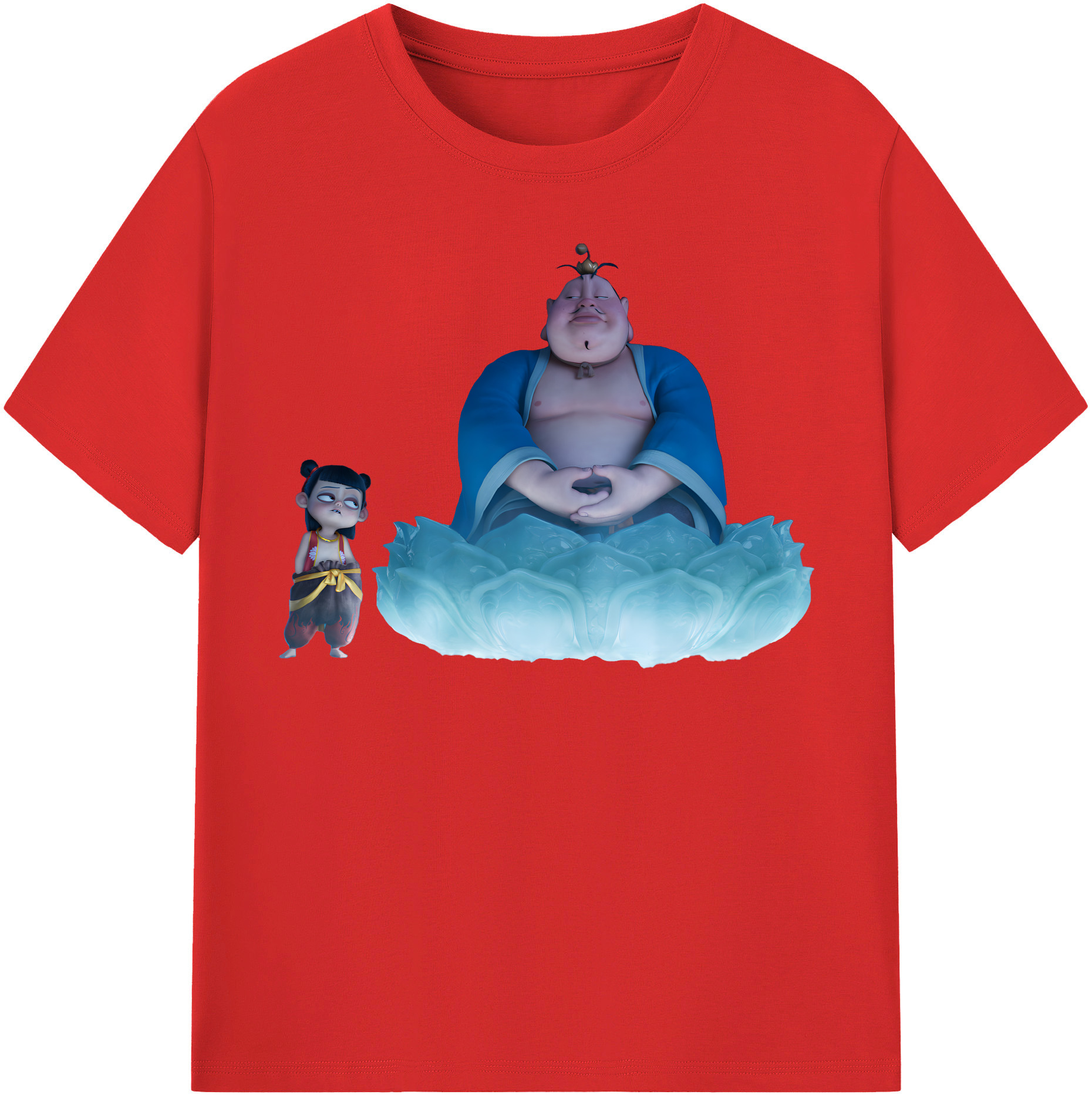 （画像用） Ne Zha 2 ナタ 魔童の大暴れ 綿100％半袖Tシャツ（フロントプリント）