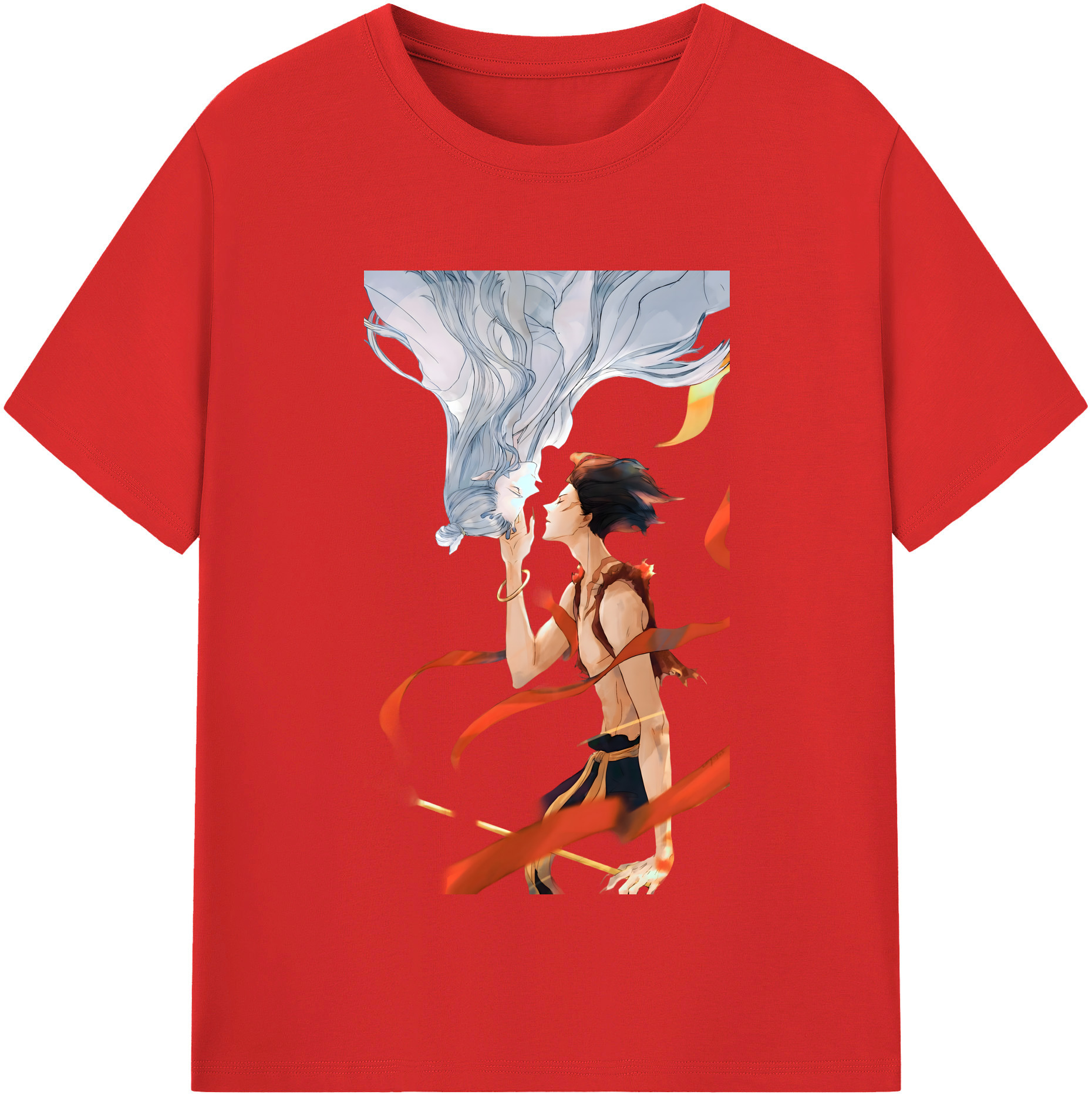（画像用） Ne Zha 2 ナタ 魔童の大暴れ 綿100％半袖Tシャツ（フロントプリント）