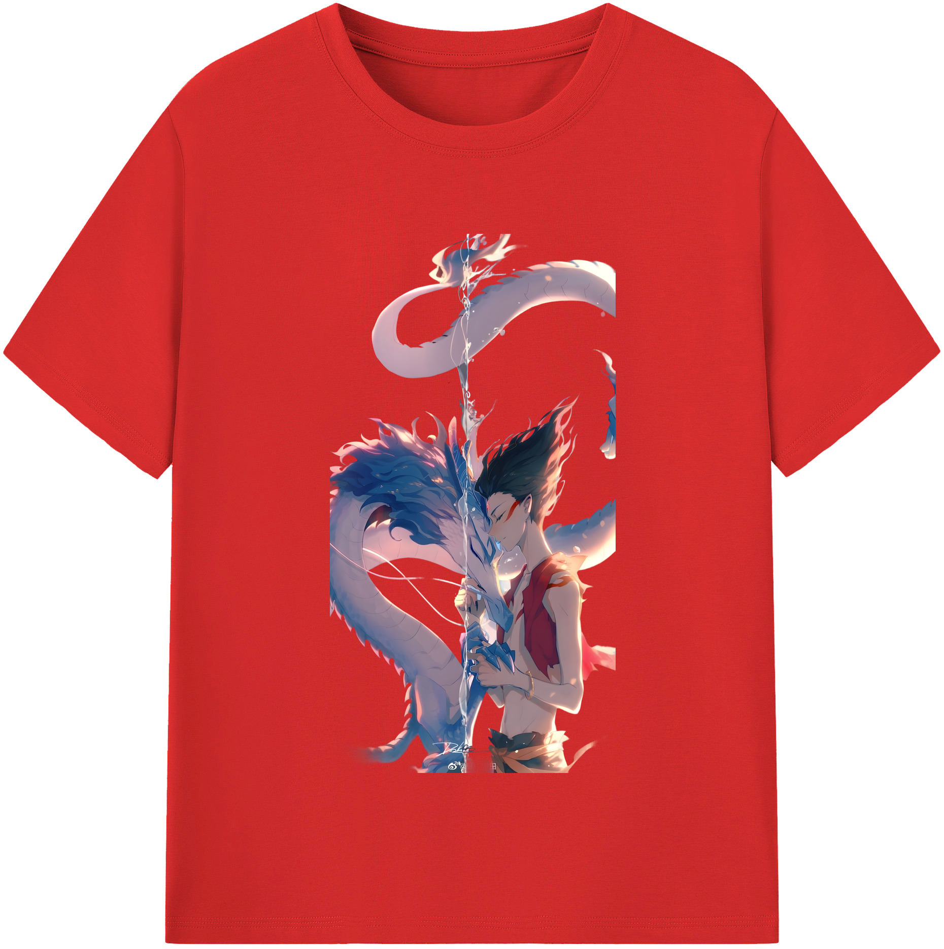 （画像用） Ne Zha 2 ナタ 魔童の大暴れ 綿100％半袖Tシャツ（フロントプリント）