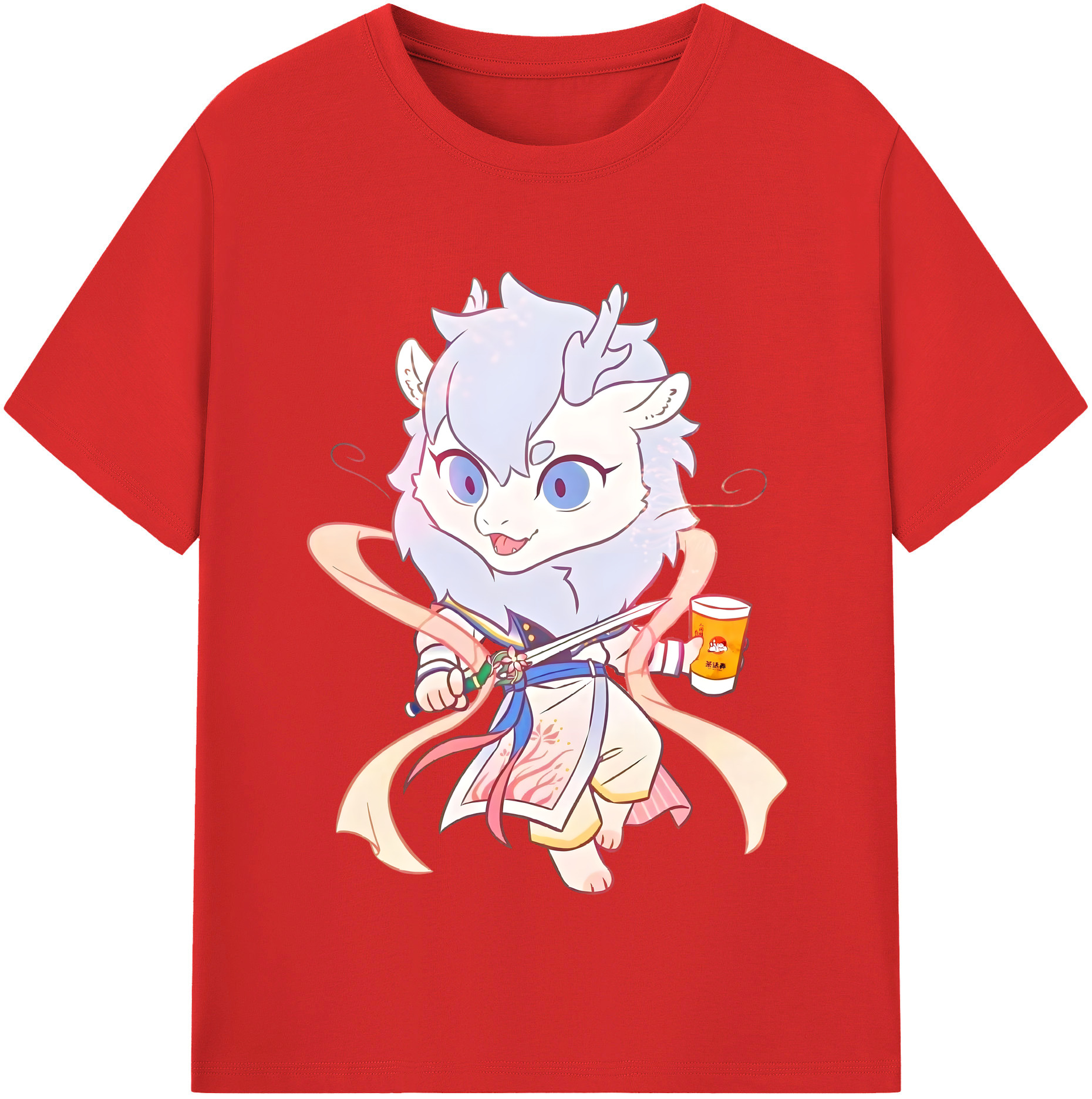 （画像用） Ne Zha 2 ナタ 魔童の大暴れ 綿100％半袖Tシャツ（フロントプリント）