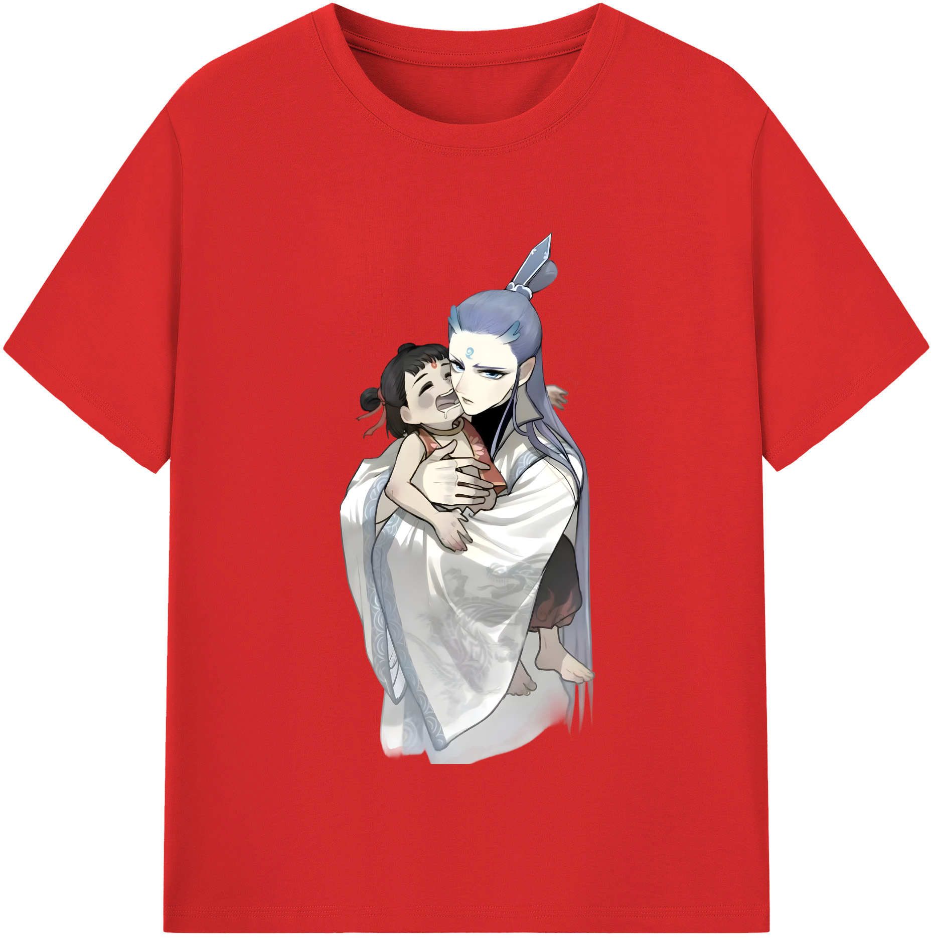 （画像用） Ne Zha 2 ナタ 魔童の大暴れ 綿100％半袖Tシャツ（フロントプリント）