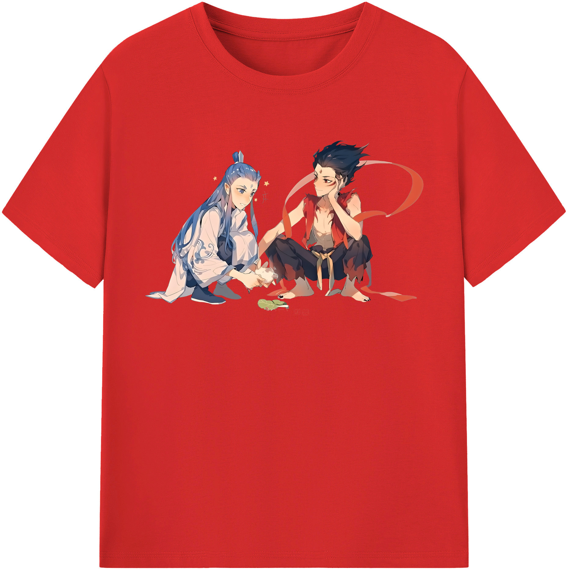 （画像用） Ne Zha 2 ナタ 魔童の大暴れ 綿100％半袖Tシャツ（フロントプリント）