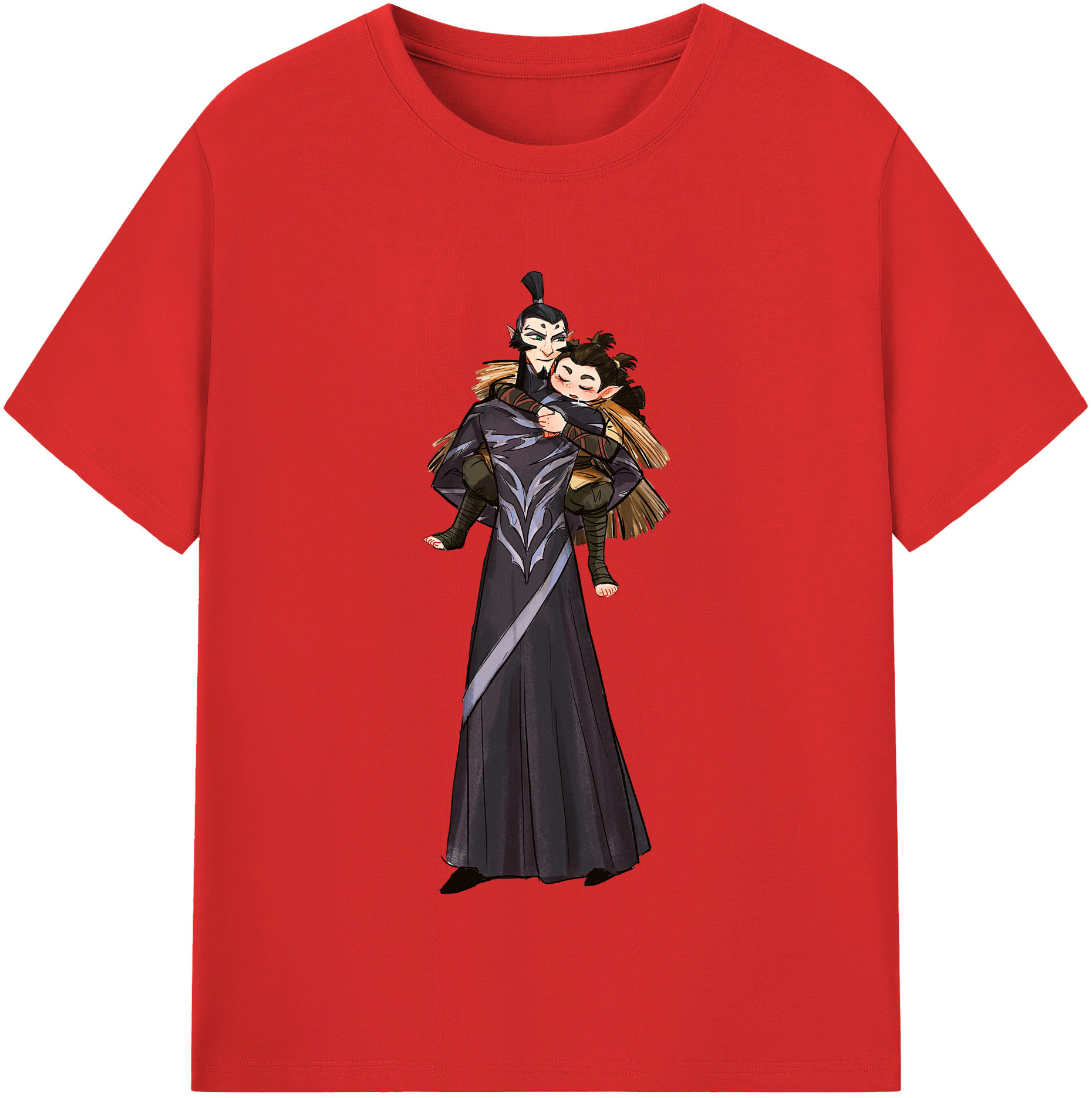 （画像用） Ne Zha 2 ナタ 魔童の大暴れ 綿100％半袖Tシャツ（フロントプリント）