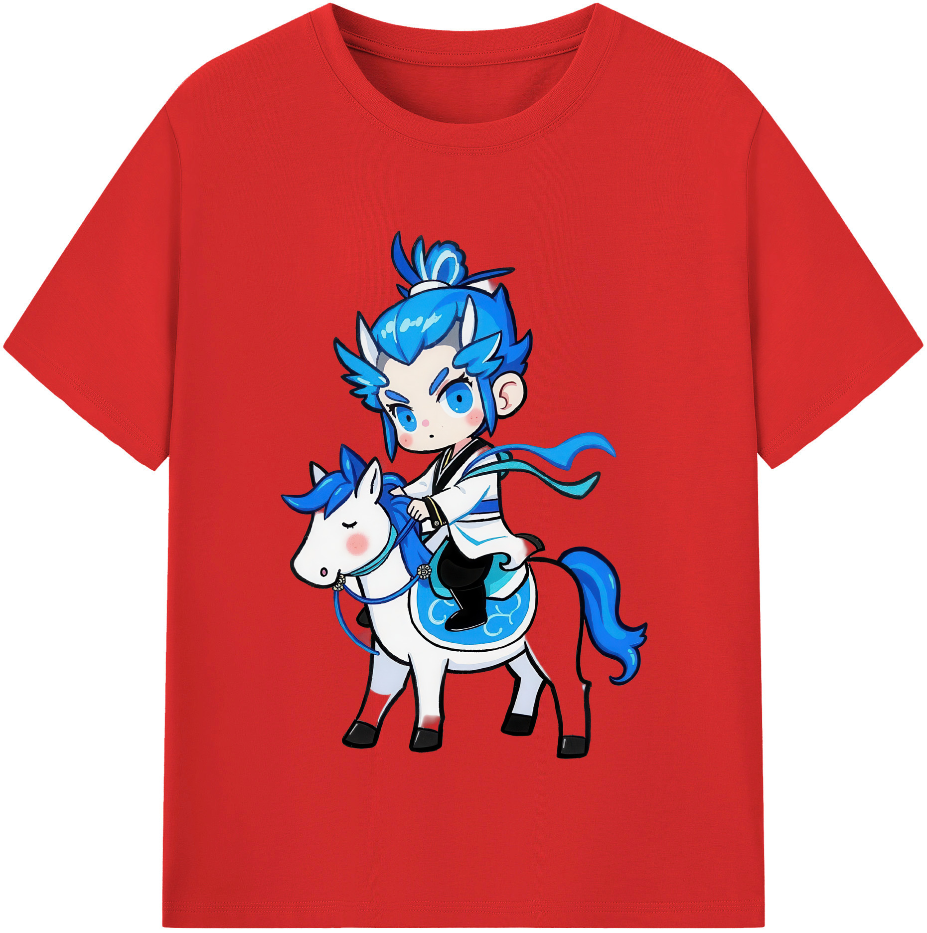 （画像用） Ne Zha 2 ナタ 魔童の大暴れ 綿100％半袖Tシャツ（フロントプリント）