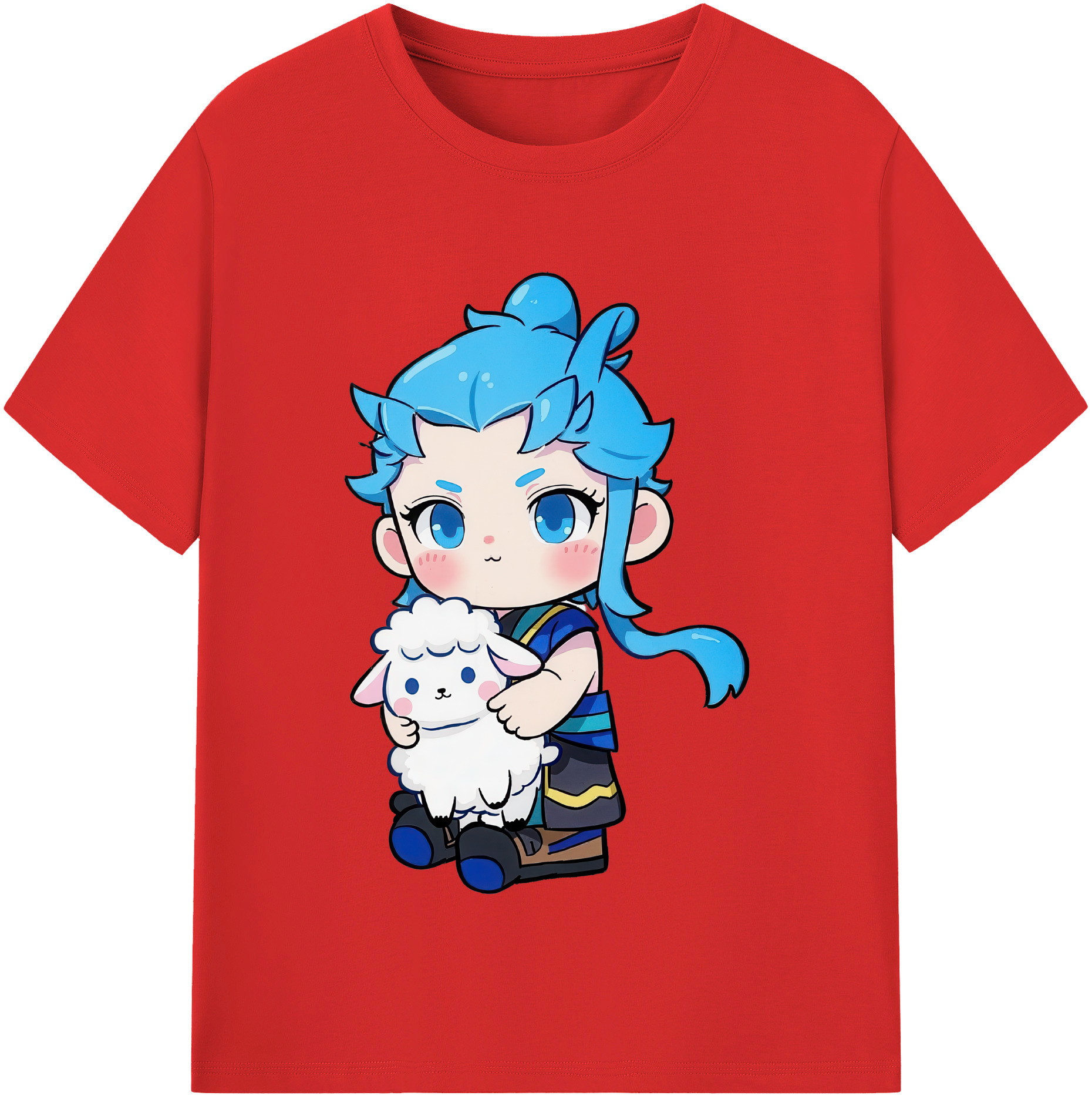 （画像用） Ne Zha 2 ナタ 魔童の大暴れ 綿100％半袖Tシャツ（フロントプリント）