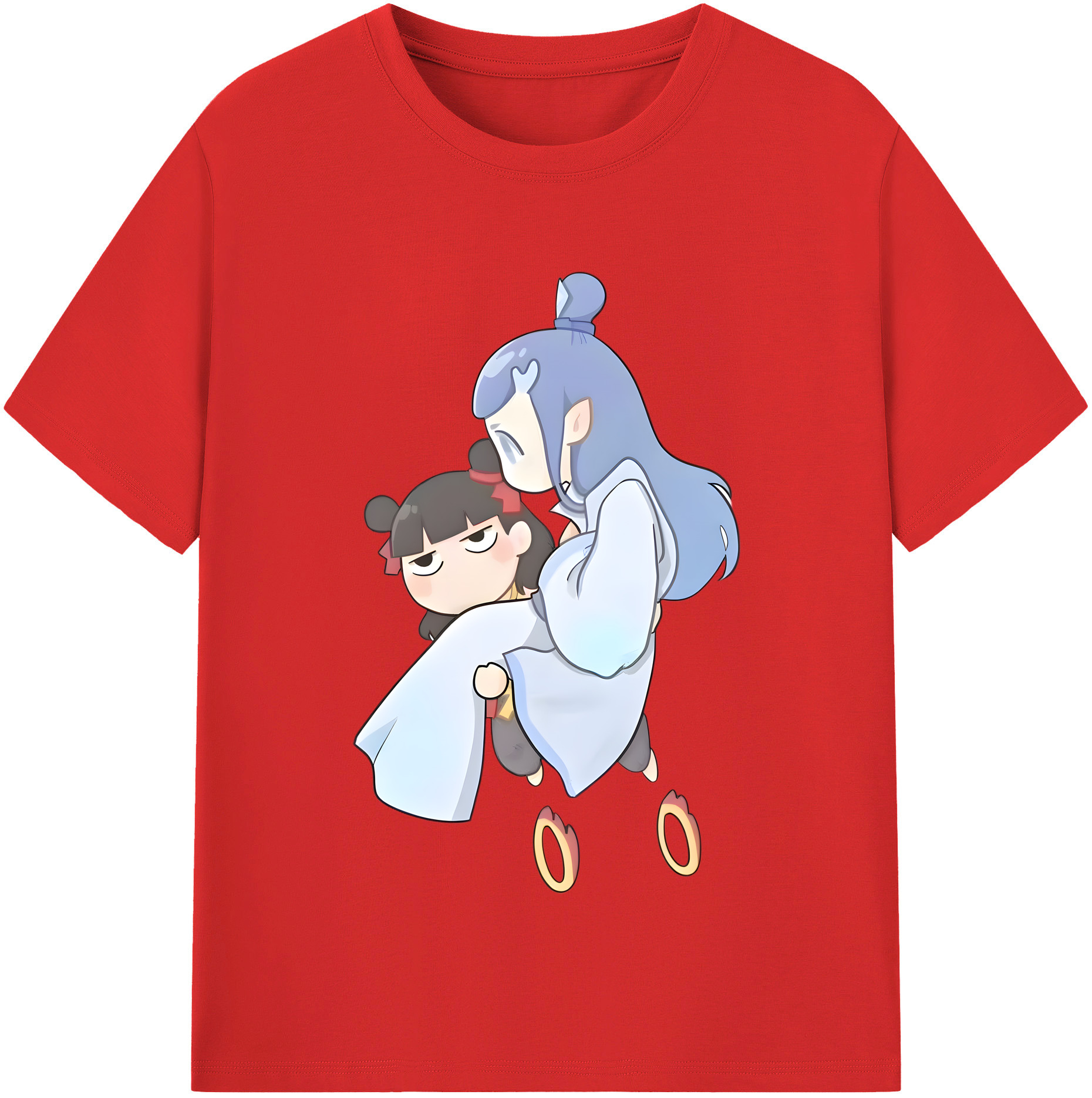 （画像用） Ne Zha 2 ナタ 魔童の大暴れ 綿100％半袖Tシャツ（フロントプリント）