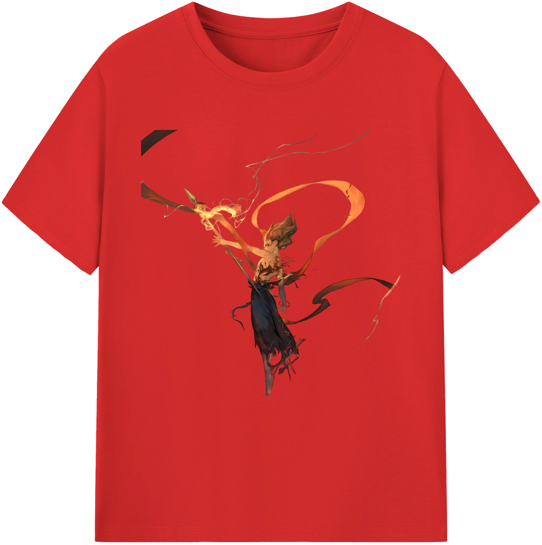 （画像用） Ne Zha 2 ナタ 魔童の大暴れ 綿100％半袖Tシャツ（フロントプリント）