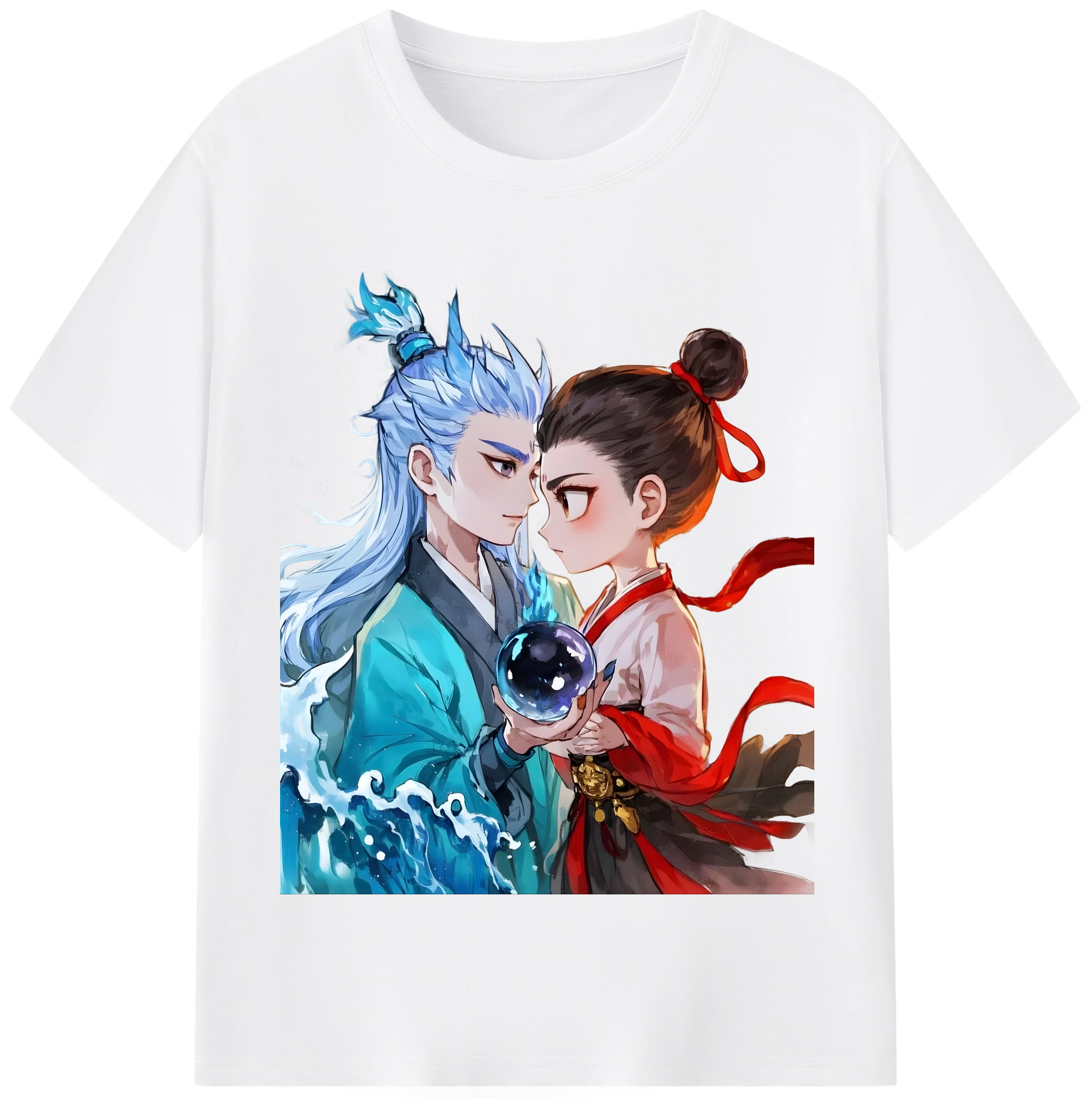 （画像用） Ne Zha 2 ナタ 魔童の大暴れ 綿100％半袖Tシャツ（フロントプリント）