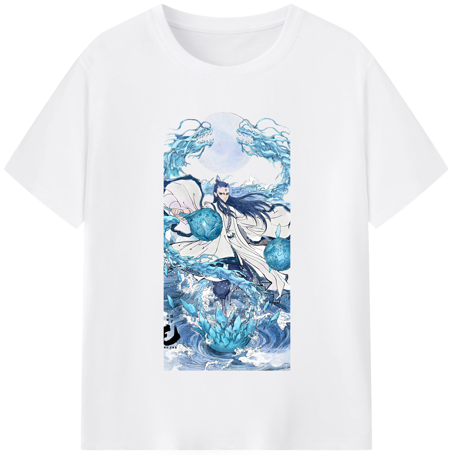 （画像用） Ne Zha 2 ナタ 魔童の大暴れ 綿100％半袖Tシャツ（フロントプリント）