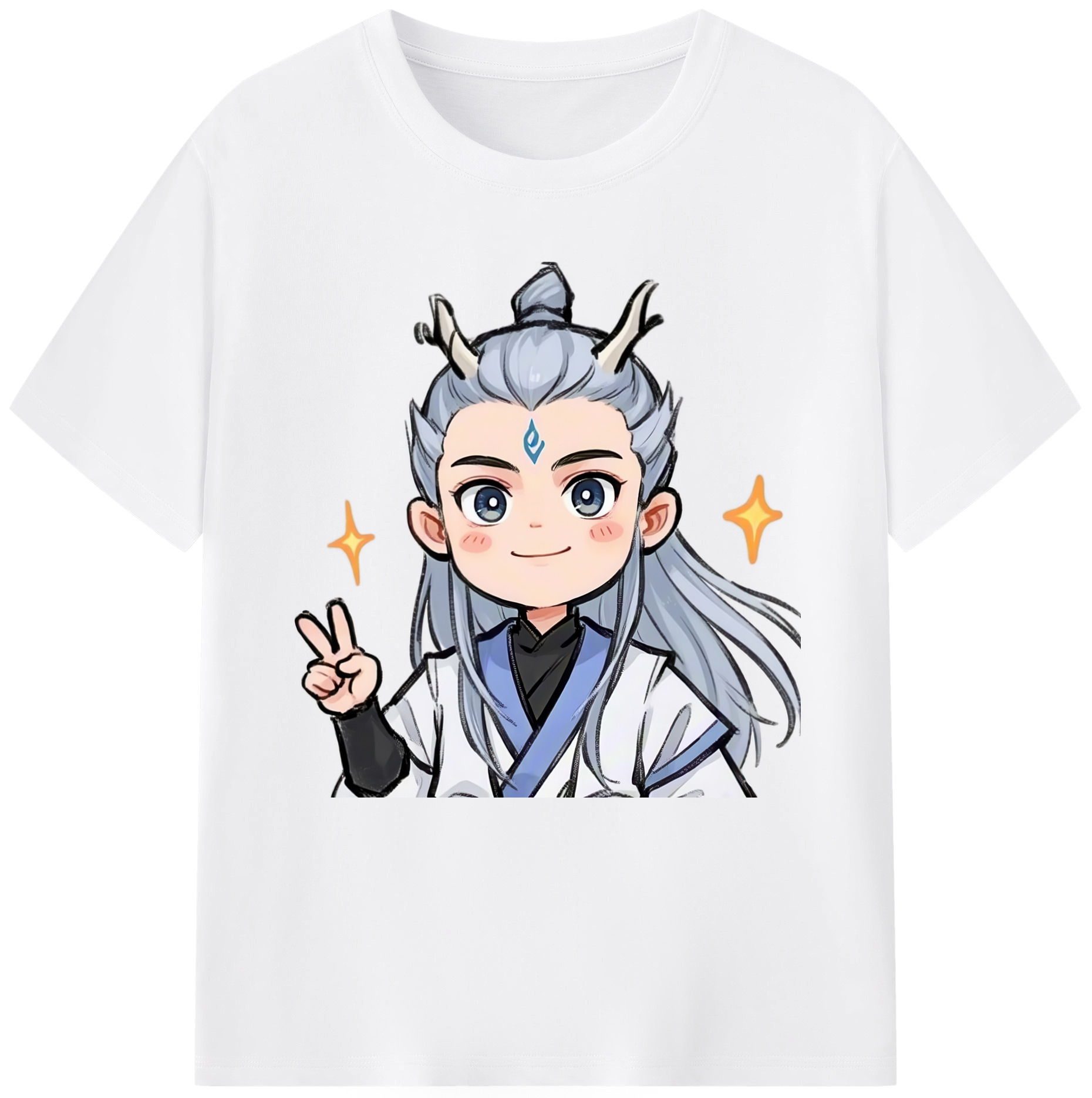 （画像用） Ne Zha 2 ナタ 魔童の大暴れ 綿100％半袖Tシャツ（フロントプリント）