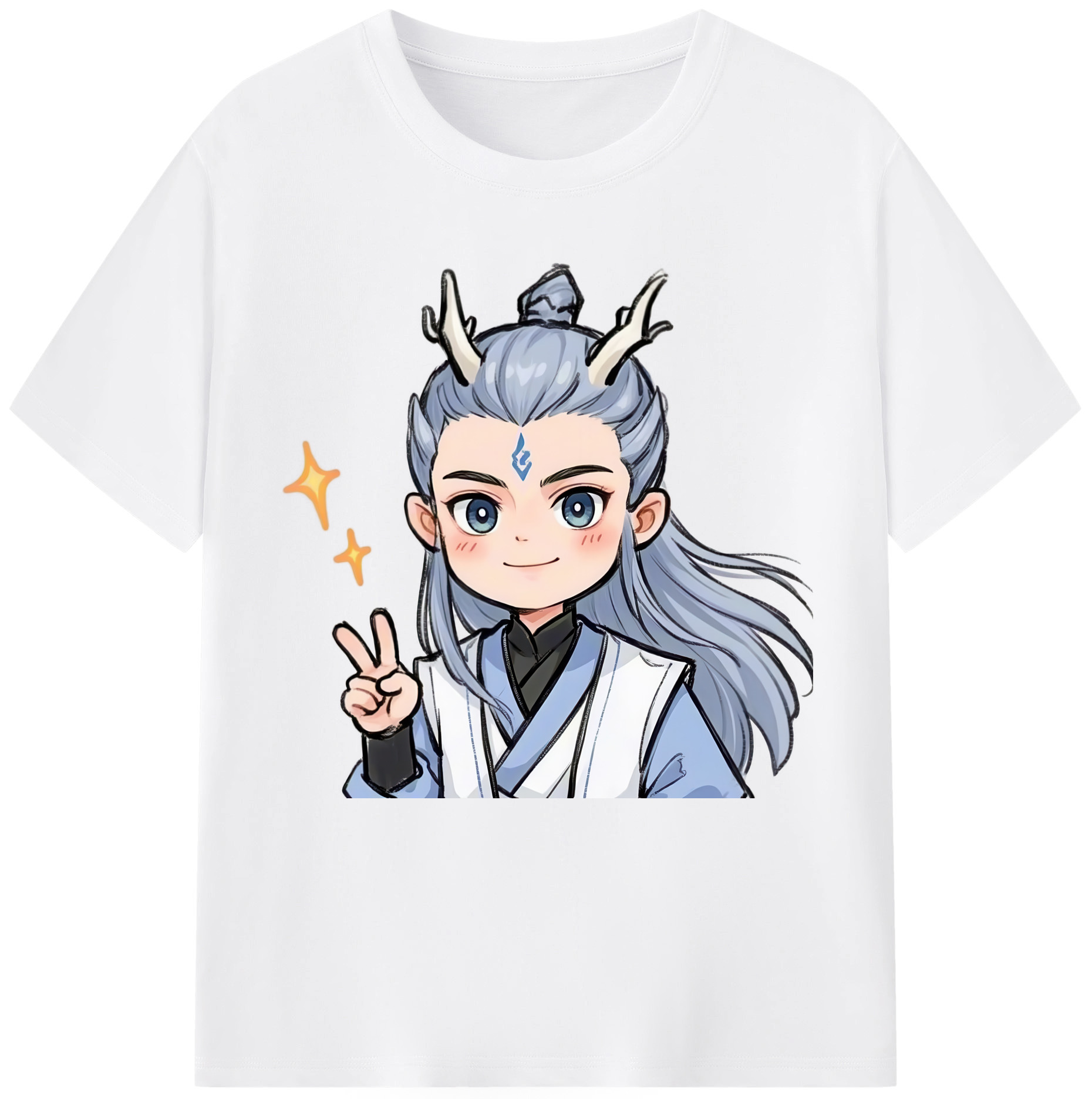 （画像用） Ne Zha 2 ナタ 魔童の大暴れ 綿100％半袖Tシャツ（フロントプリント）