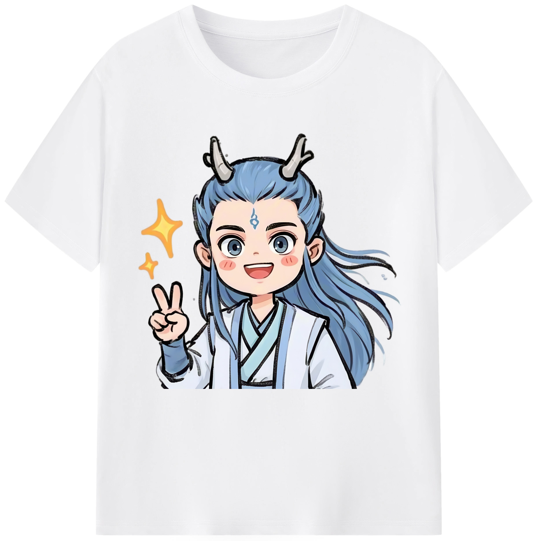 （画像用） Ne Zha 2 ナタ 魔童の大暴れ 綿100％半袖Tシャツ（フロントプリント）
