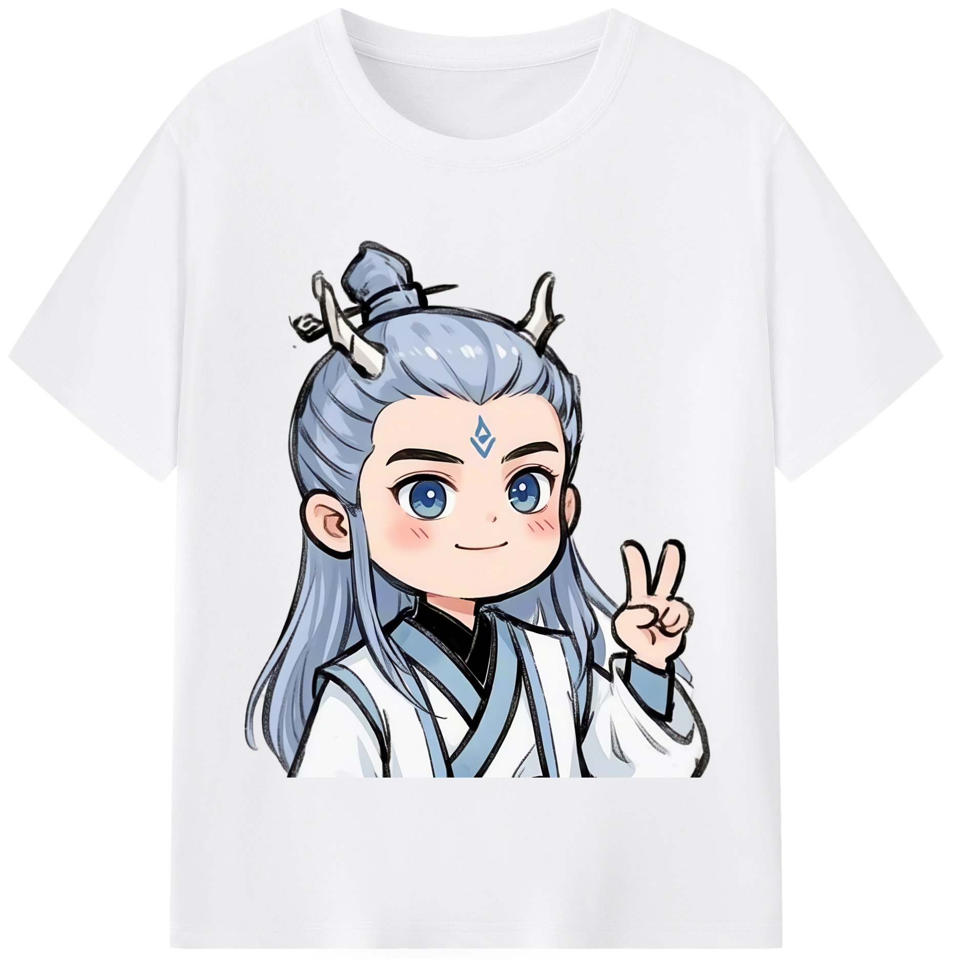 （画像用） Ne Zha 2 ナタ 魔童の大暴れ 綿100％半袖Tシャツ（フロントプリント）