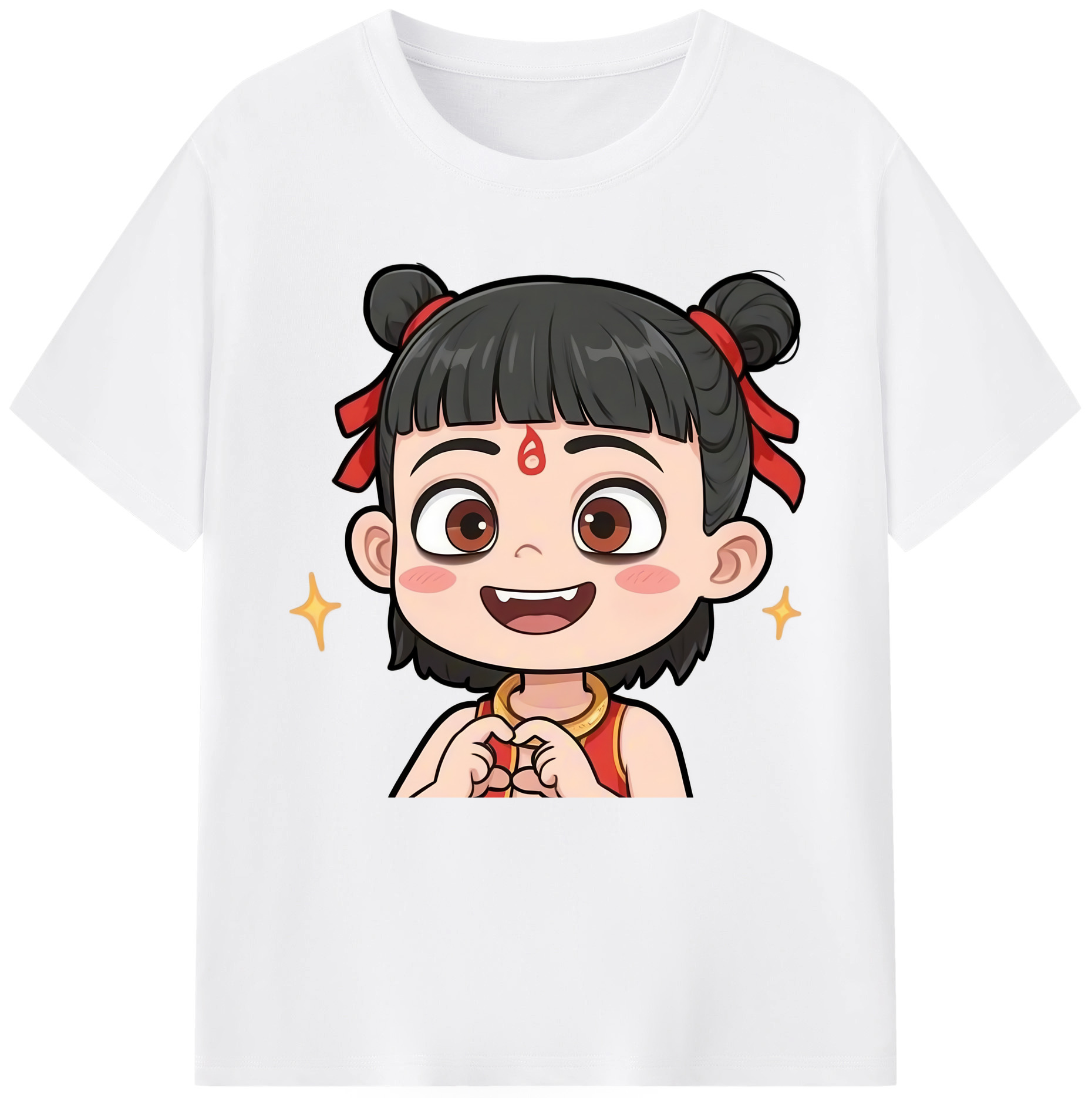 （画像用） Ne Zha 2 ナタ 魔童の大暴れ 綿100％半袖Tシャツ（フロントプリント）