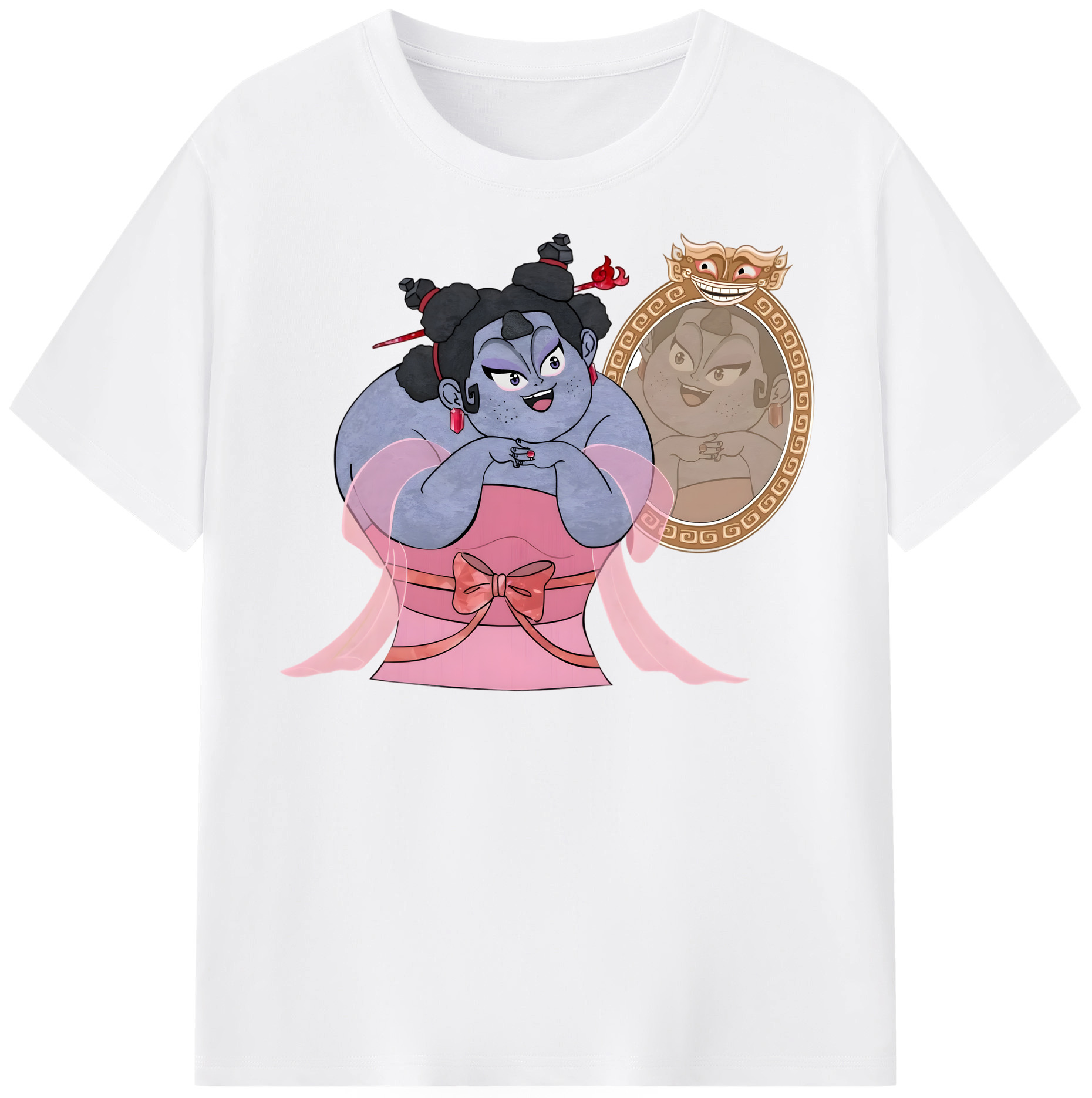 （画像用） Ne Zha 2 ナタ 魔童の大暴れ 綿100％半袖Tシャツ（フロントプリント）