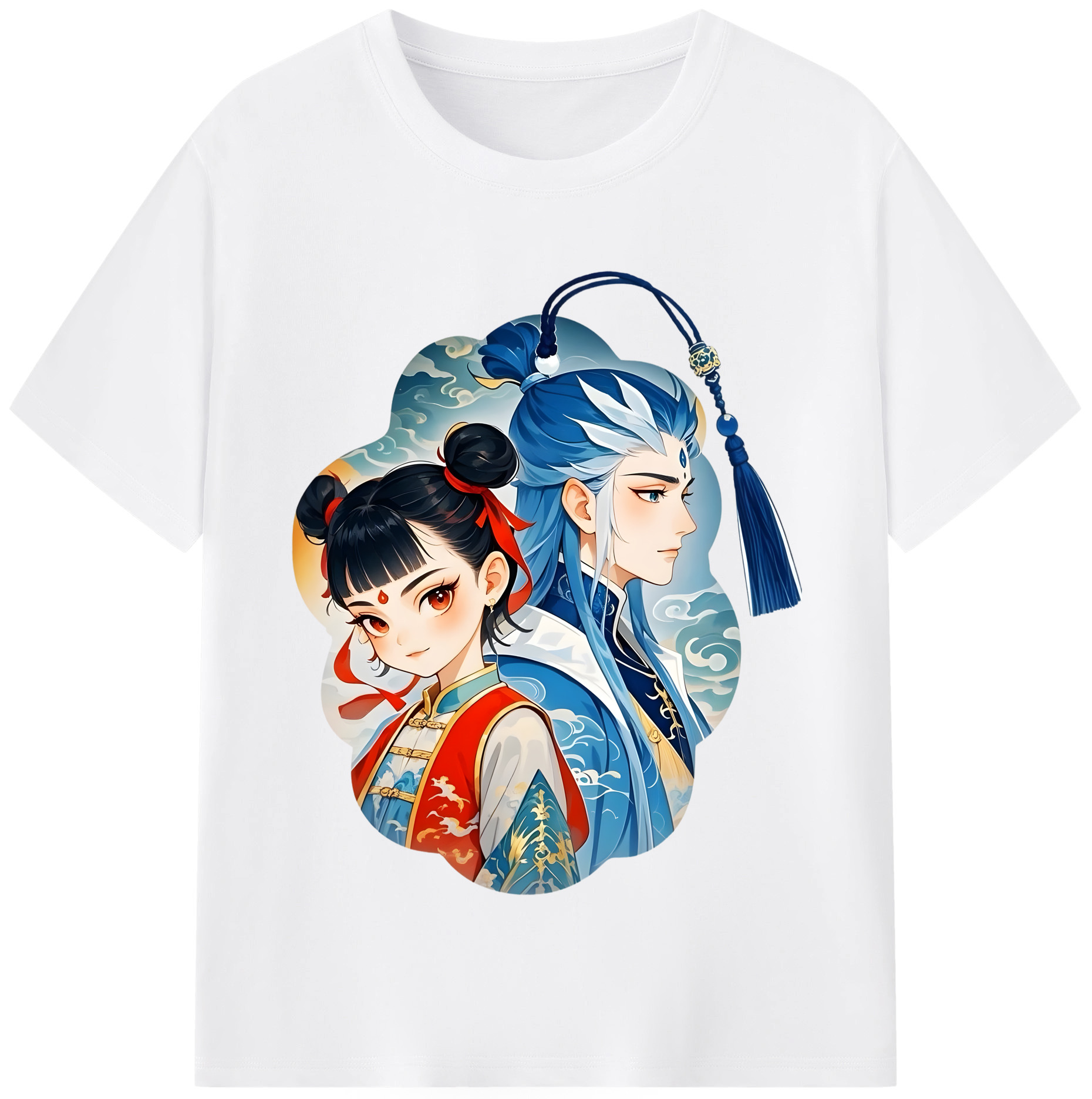 （画像用） Ne Zha 2 ナタ 魔童の大暴れ 綿100％半袖Tシャツ（フロントプリント）