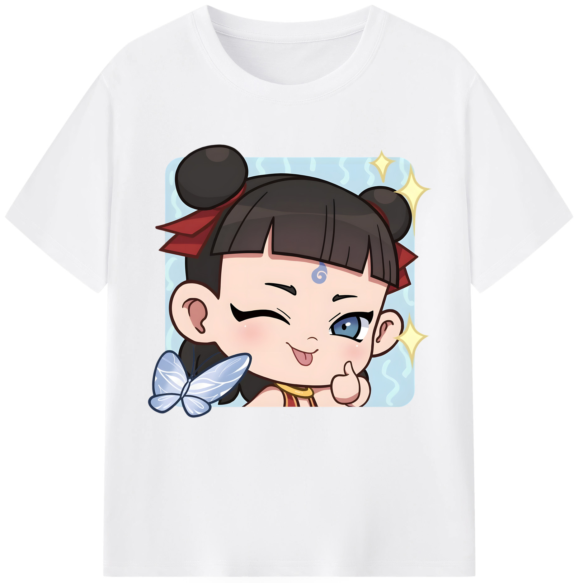 （画像用） Ne Zha 2 ナタ 魔童の大暴れ 綿100％半袖Tシャツ（フロントプリント）