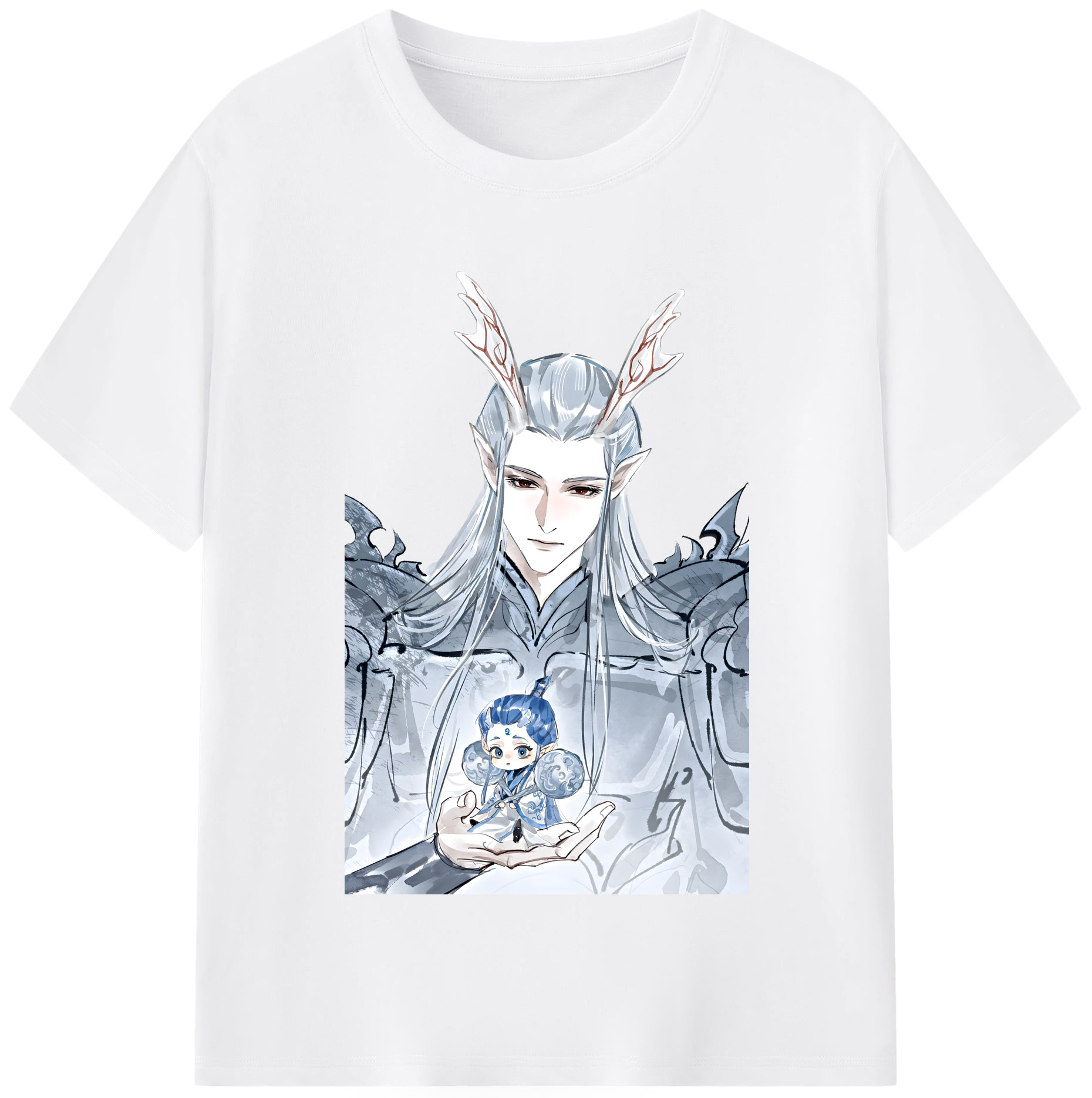 （画像用） Ne Zha 2 ナタ 魔童の大暴れ 綿100％半袖Tシャツ（フロントプリント）