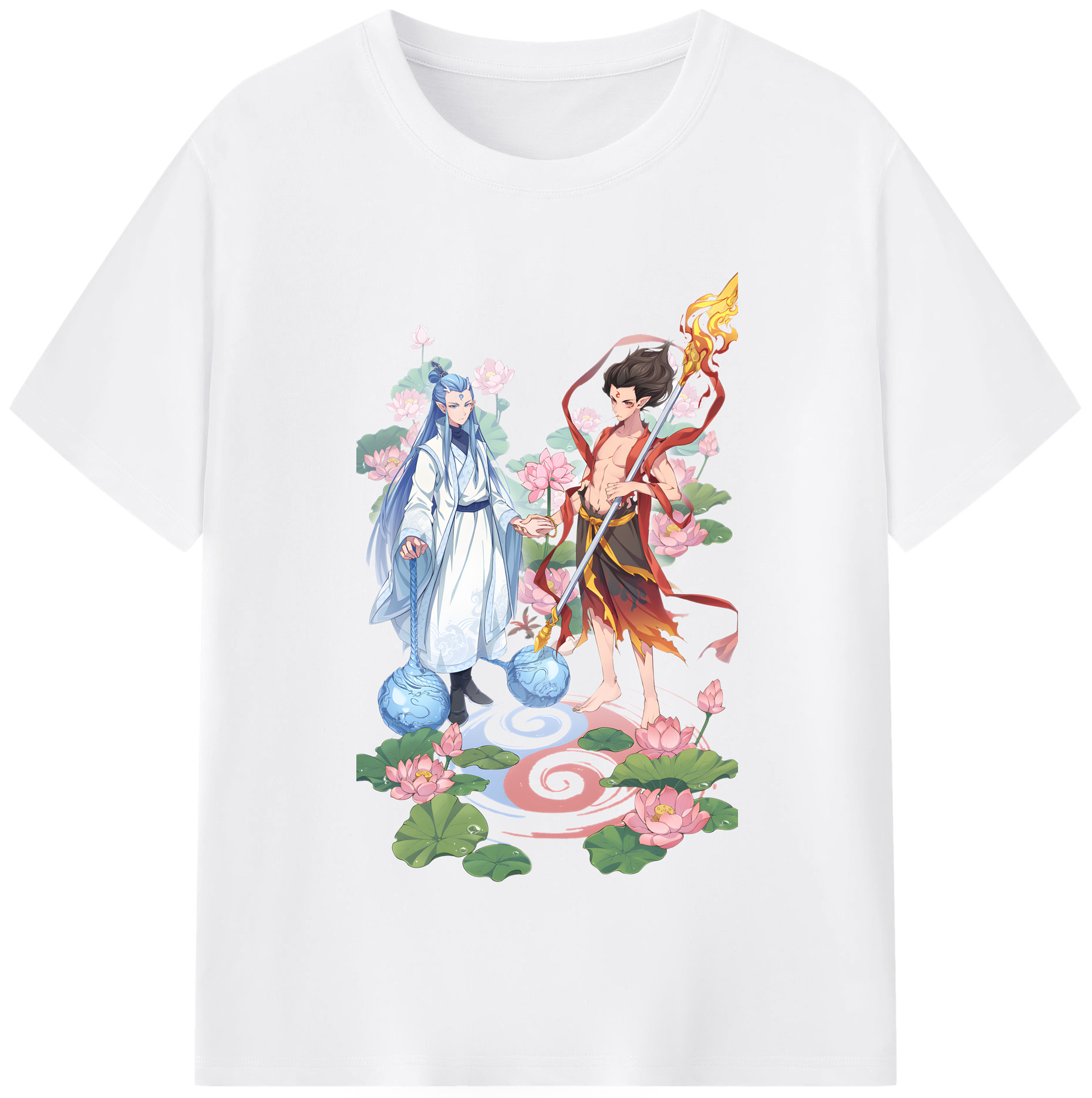 （画像用） Ne Zha 2 ナタ 魔童の大暴れ 綿100％半袖Tシャツ（フロントプリント）