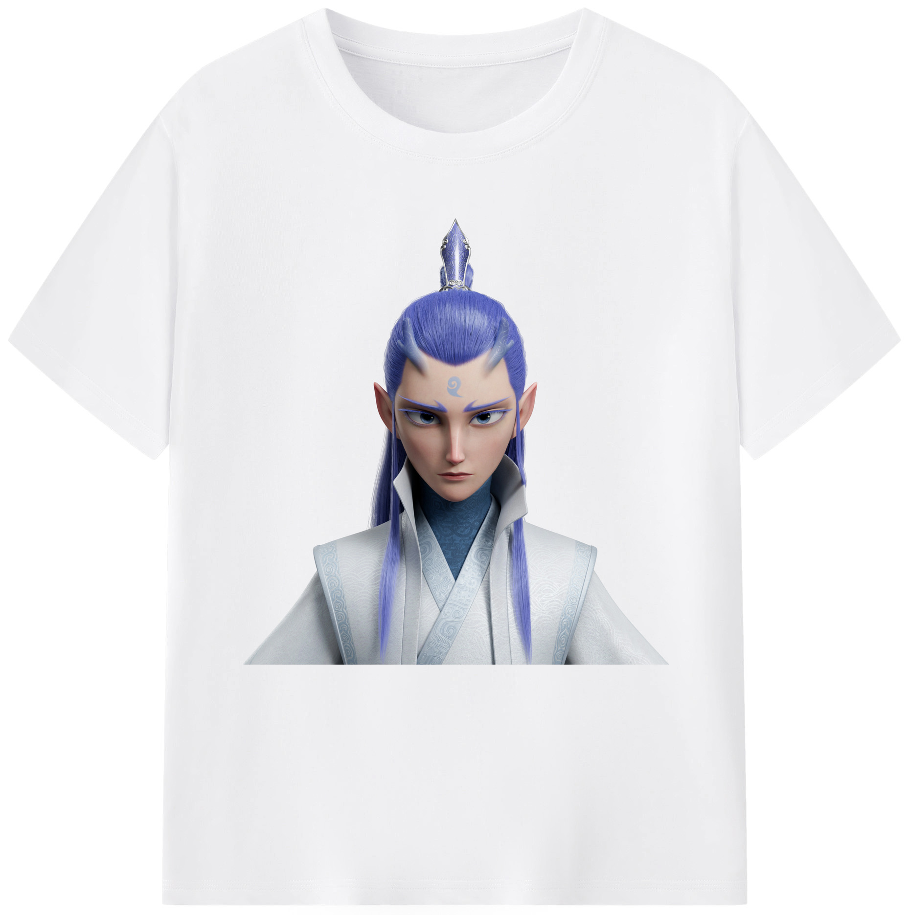 （画像用） Ne Zha 2 ナタ 魔童の大暴れ 綿100％半袖Tシャツ（フロントプリント）