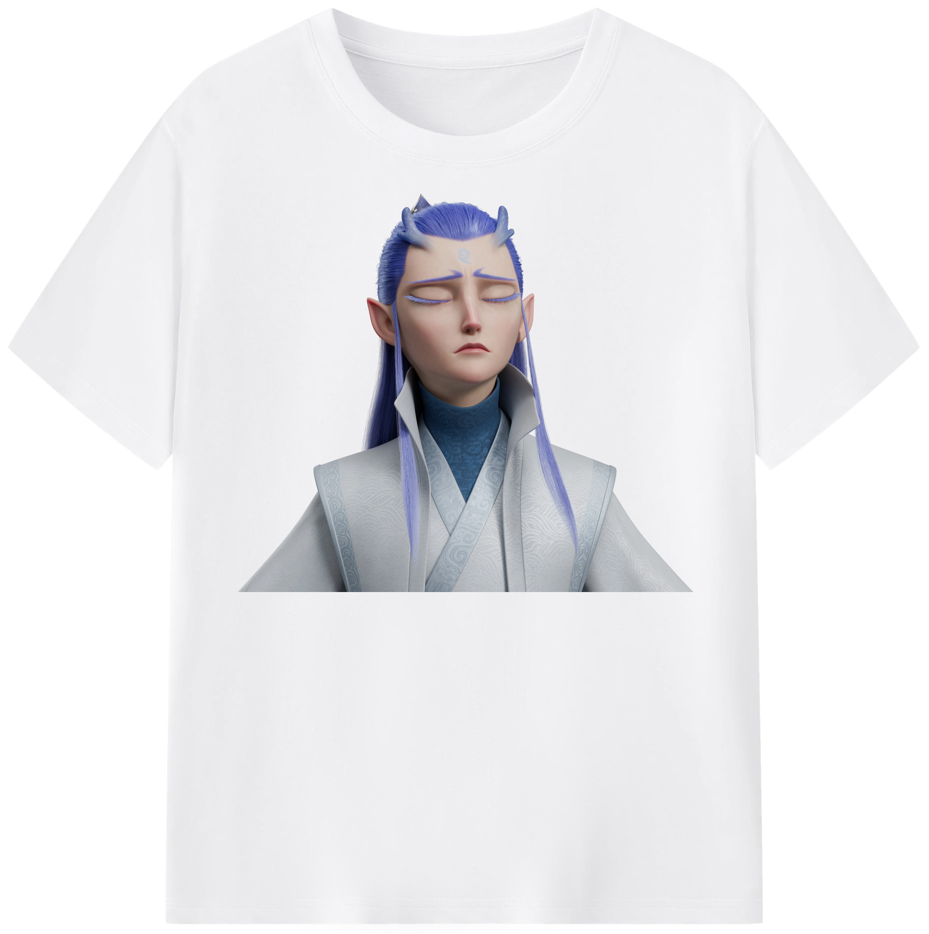 （画像用） Ne Zha 2 ナタ 魔童の大暴れ 綿100％半袖Tシャツ（フロントプリント）