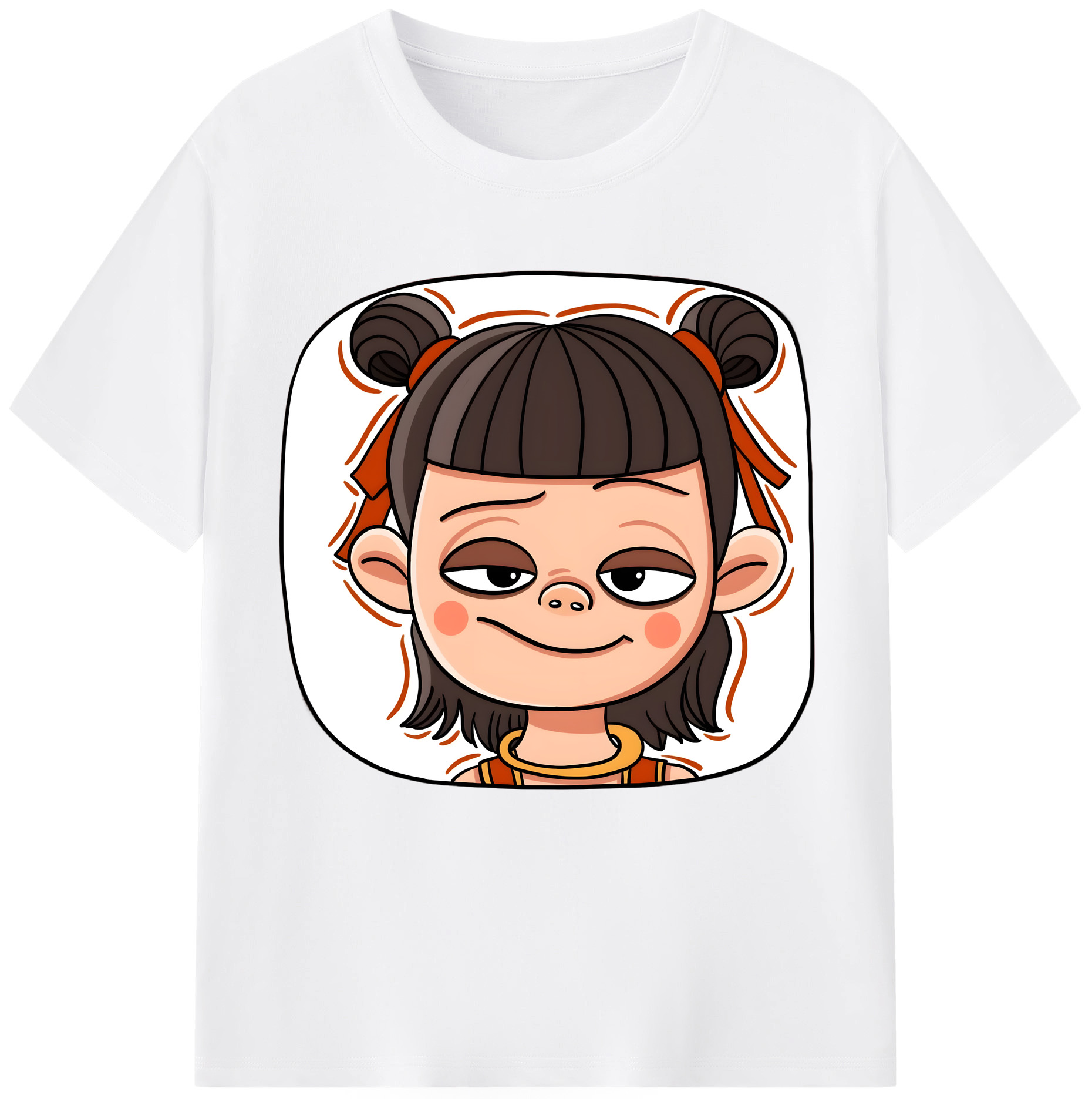 （画像用） Ne Zha 2 ナタ 魔童の大暴れ 綿100％半袖Tシャツ（フロントプリント）