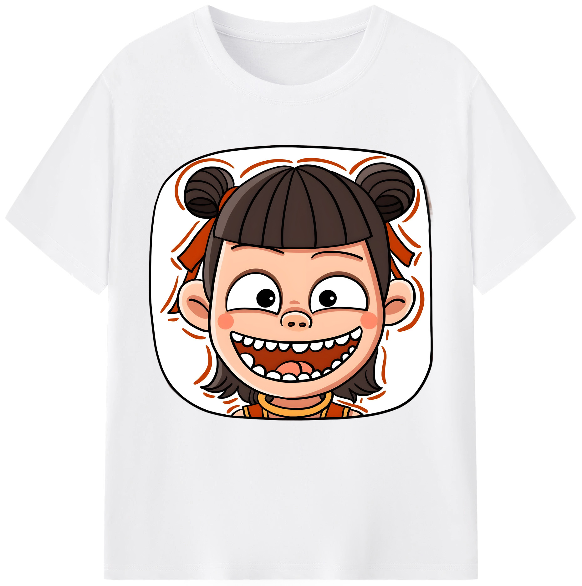 （画像用） Ne Zha 2 ナタ 魔童の大暴れ 綿100％半袖Tシャツ（フロントプリント）