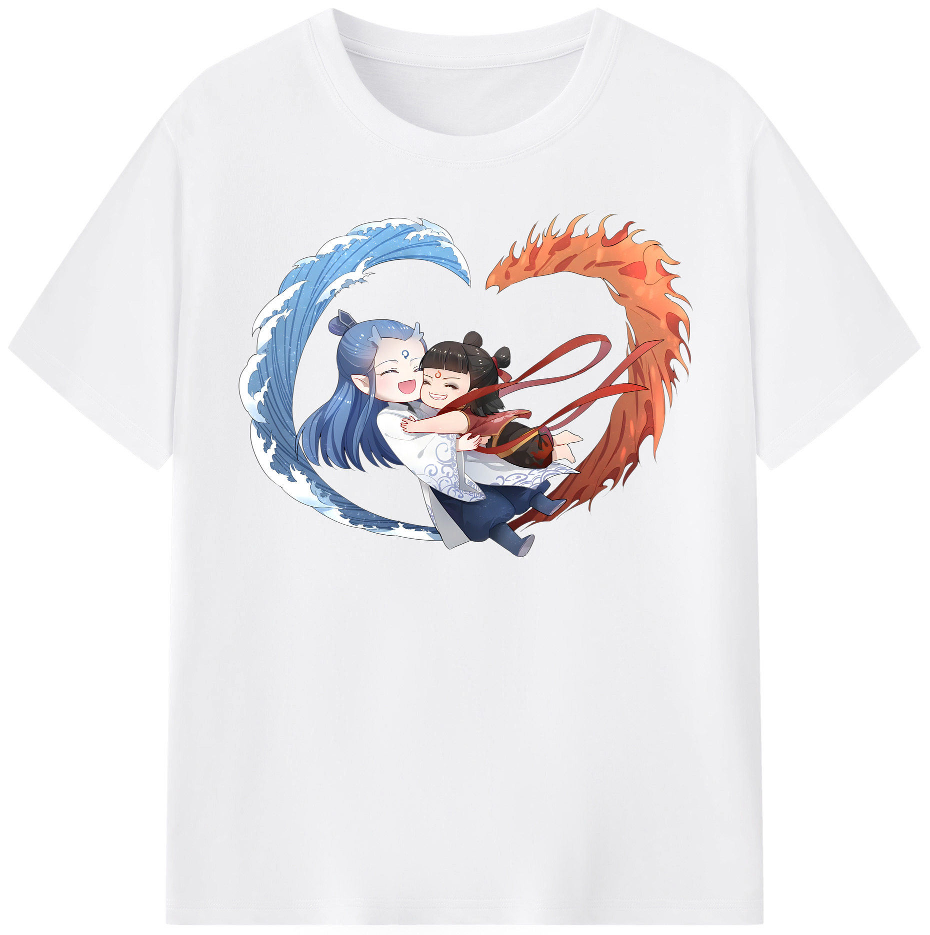 （画像用） Ne Zha 2 ナタ 魔童の大暴れ 綿100％半袖Tシャツ（フロントプリント）