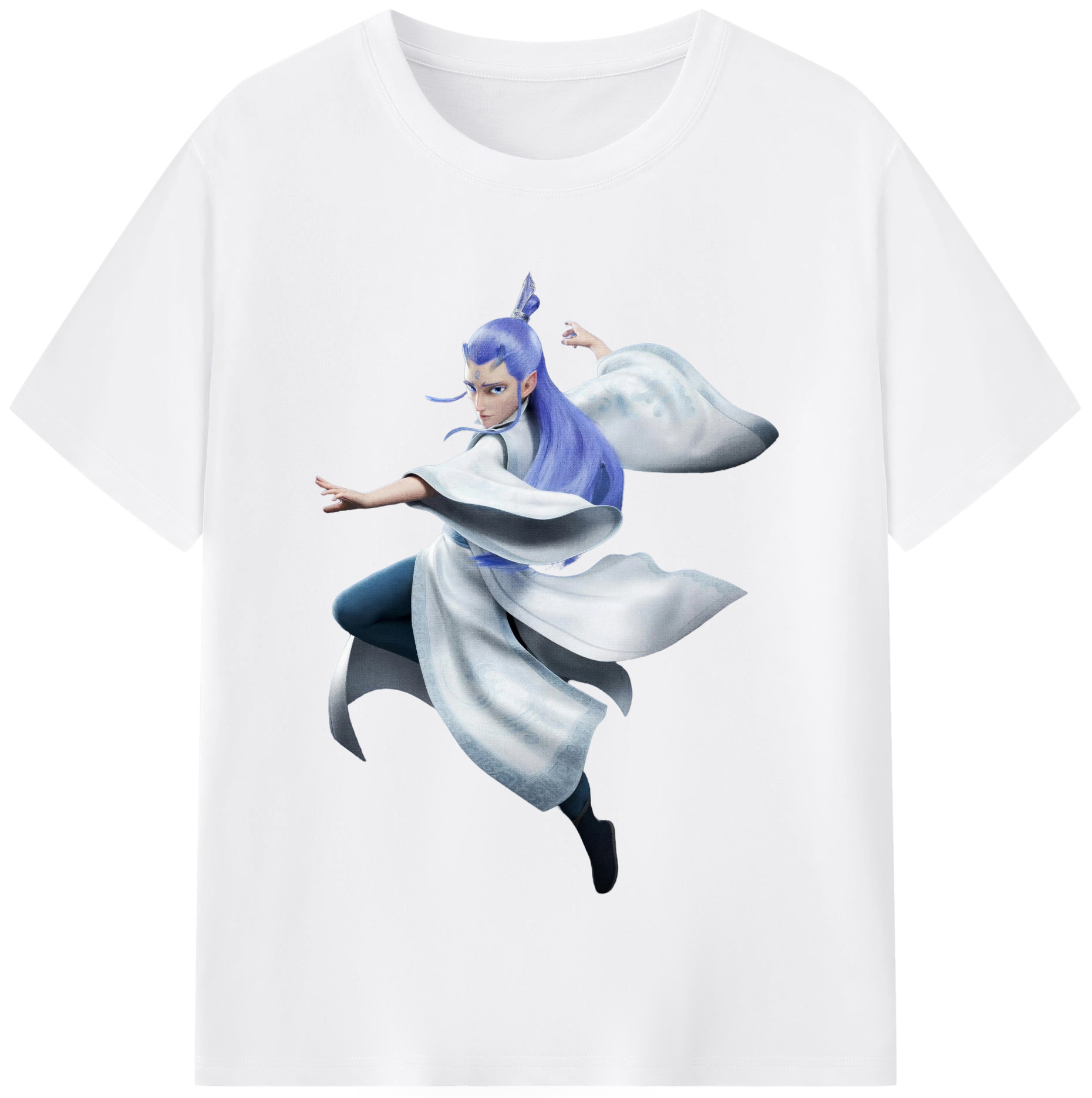 （画像用） Ne Zha 2 ナタ 魔童の大暴れ 綿100％半袖Tシャツ（フロントプリント）