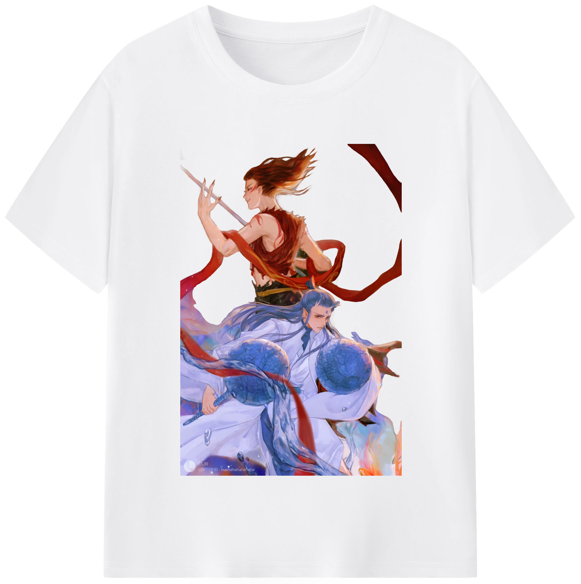（画像用） Ne Zha 2 ナタ 魔童の大暴れ 綿100％半袖Tシャツ（フロントプリント）