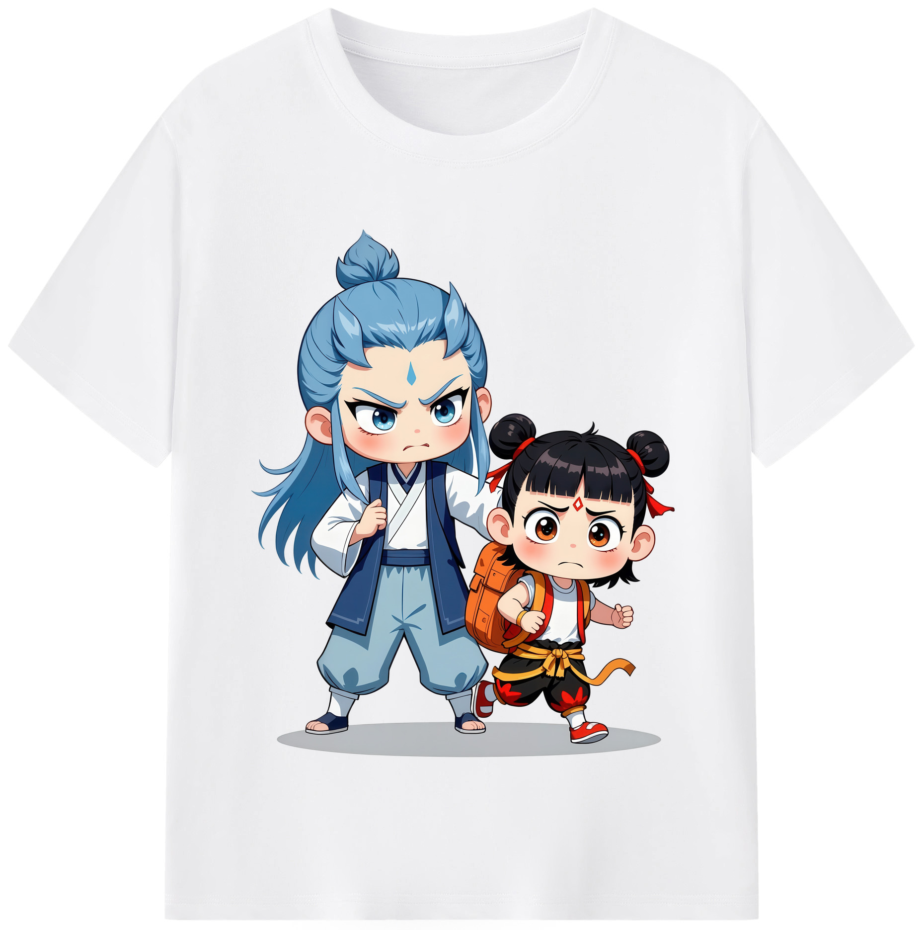 （画像用） Ne Zha 2 ナタ 魔童の大暴れ 綿100％半袖Tシャツ（フロントプリント）
