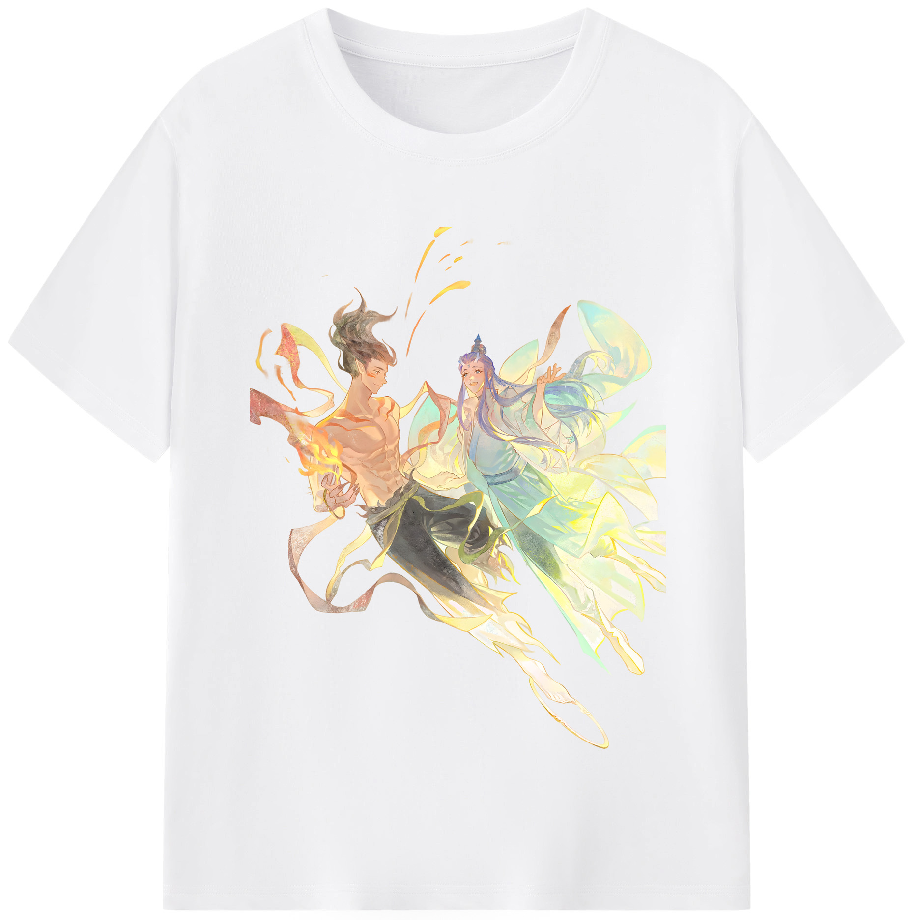 （画像用） Ne Zha 2 ナタ 魔童の大暴れ 綿100％半袖Tシャツ（フロントプリント）