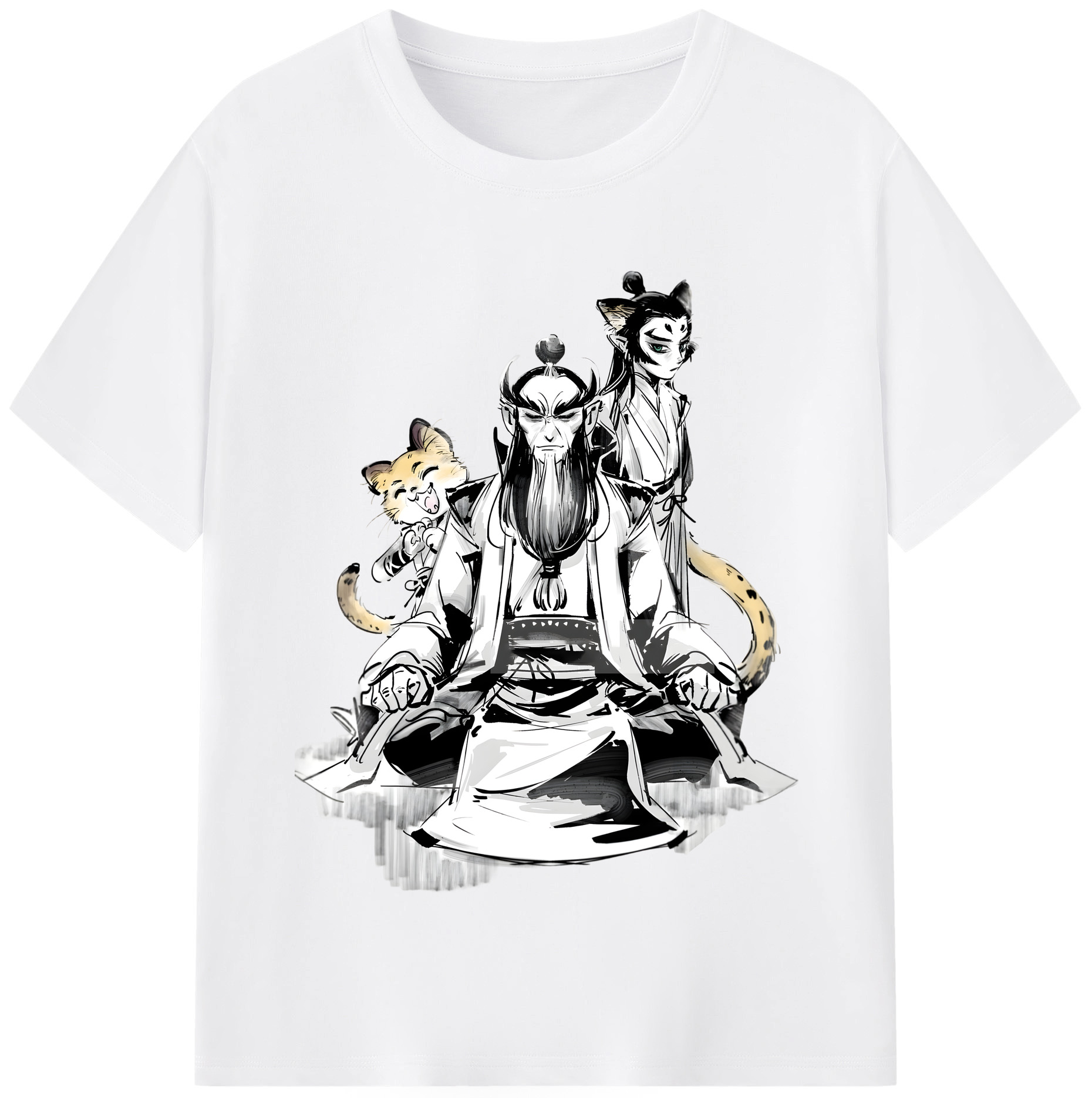 （画像用） Ne Zha 2 ナタ 魔童の大暴れ 綿100％半袖Tシャツ（フロントプリント）