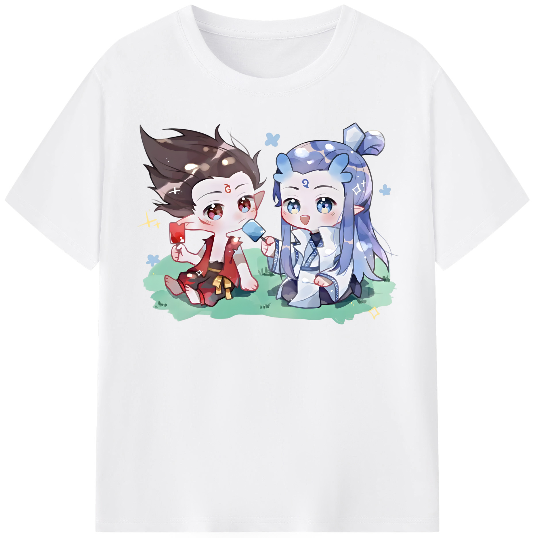 （画像用） Ne Zha 2 ナタ 魔童の大暴れ 綿100％半袖Tシャツ（フロントプリント）